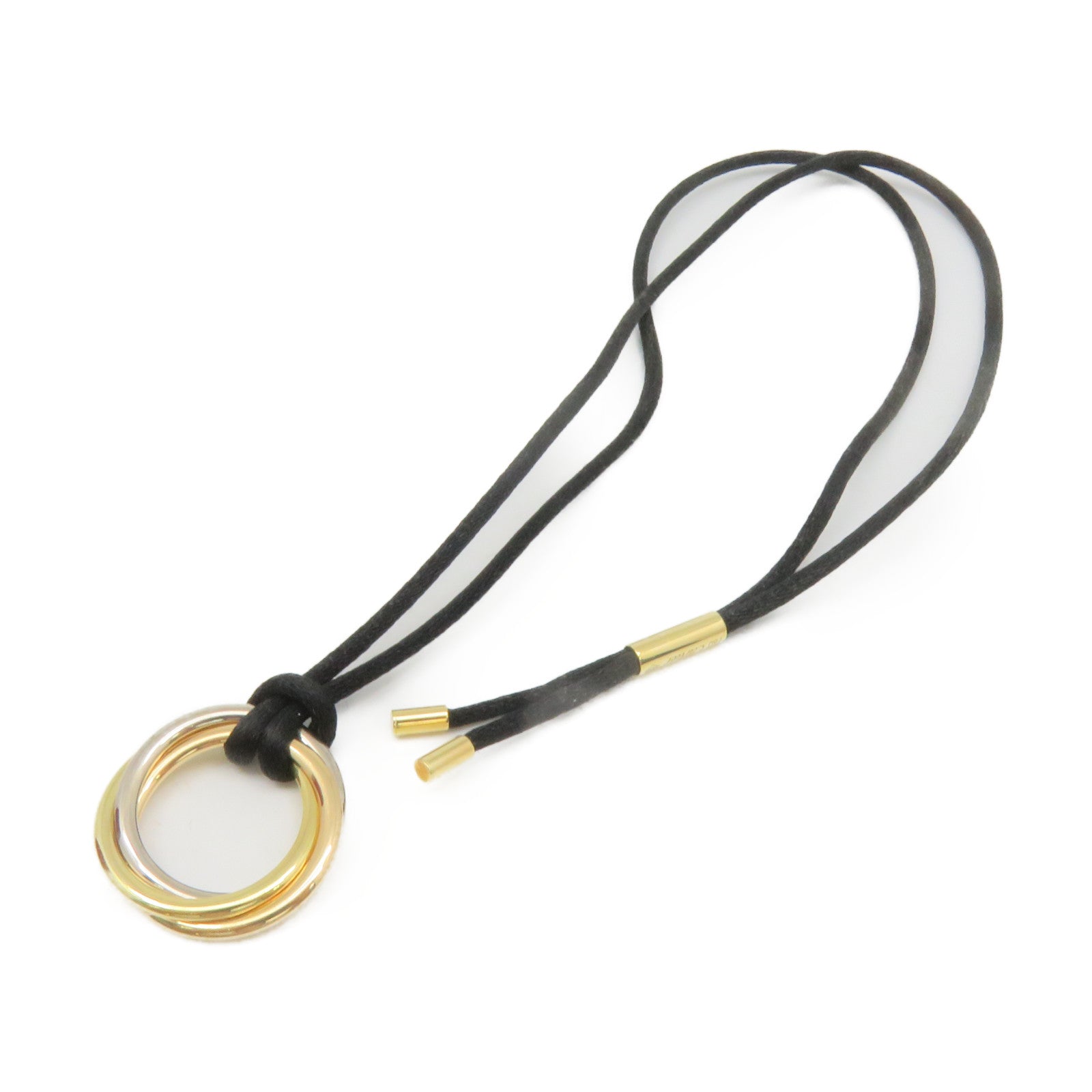 CARTIER 18K黃金/玫瑰金/白金Love Three Ring Necklace項鏈