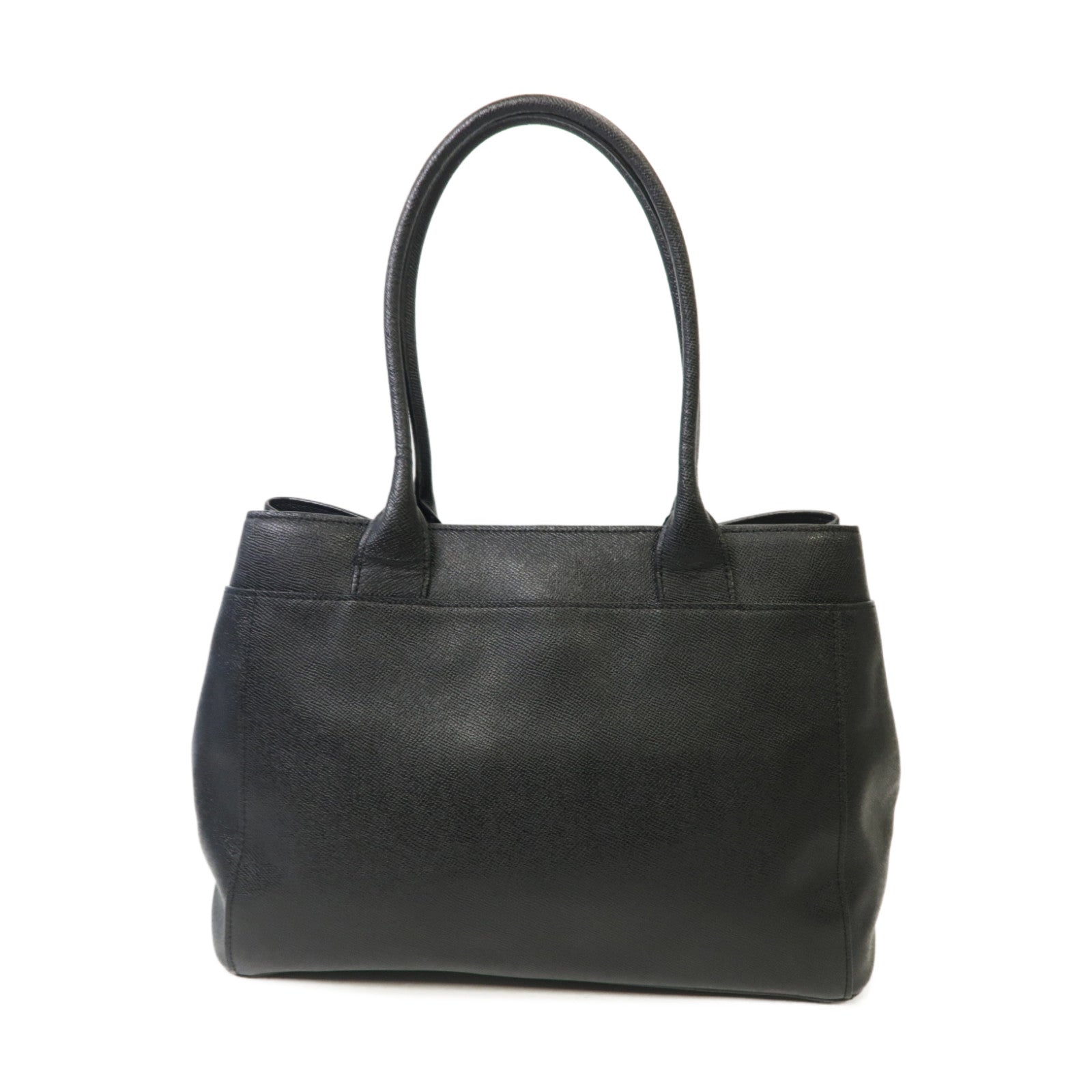 COACH 牛皮皮革Tote Bag金扣手挽袋黒色
