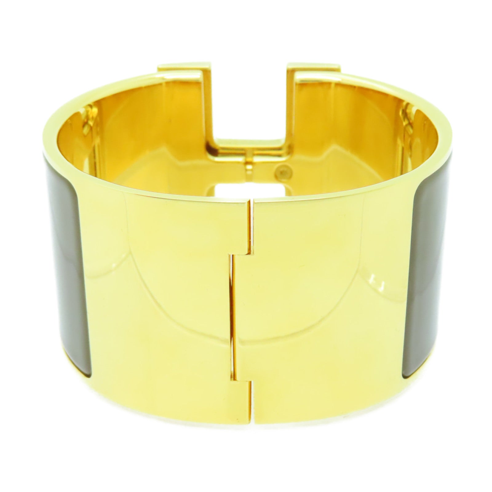 HERMES 【激減優惠】金屬Clic-Clac H金扣手鐲啡色