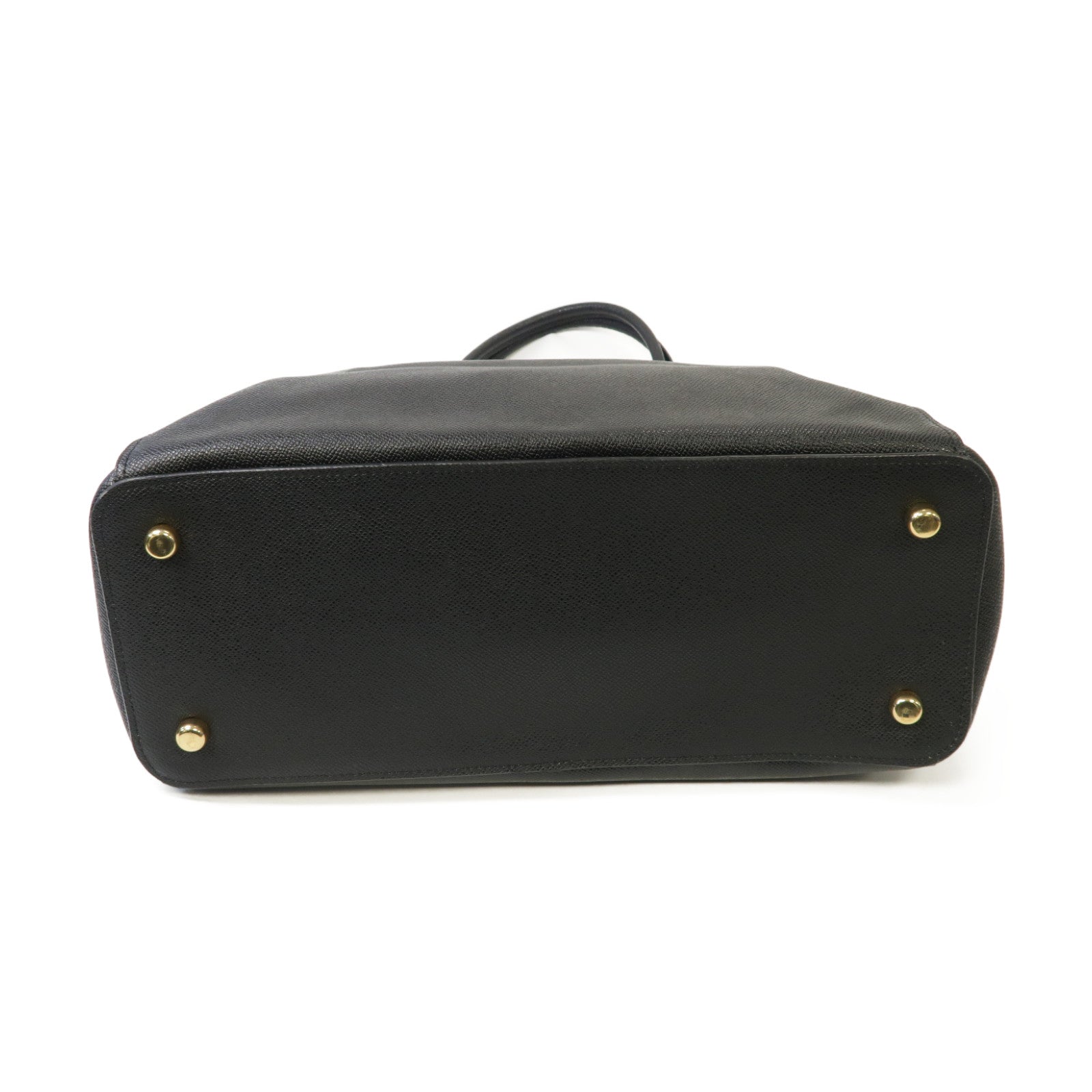 COACH 牛皮皮革Tote Bag金扣手挽袋黒色