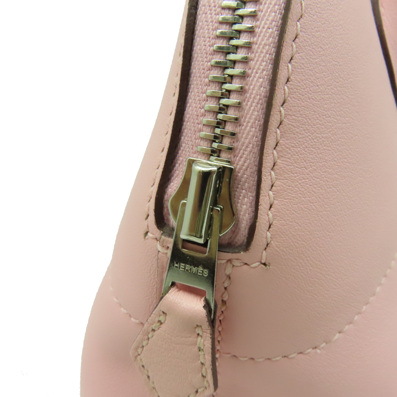 HERMES Swift皮革Bolide 27 2Way Shoulder Bag銀扣手挽肩背兩用袋3Q Rose Sakura/櫻花粉紅色