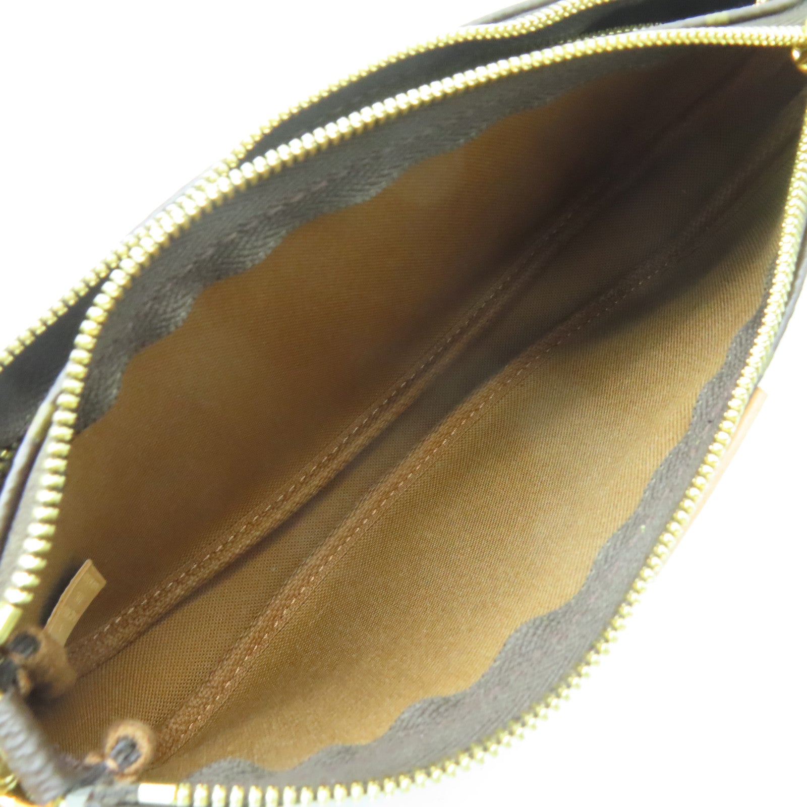 LOUIS VUITTON Monogram Multi Pochette Accessories Gold Buckle Shoulder Bag Brown