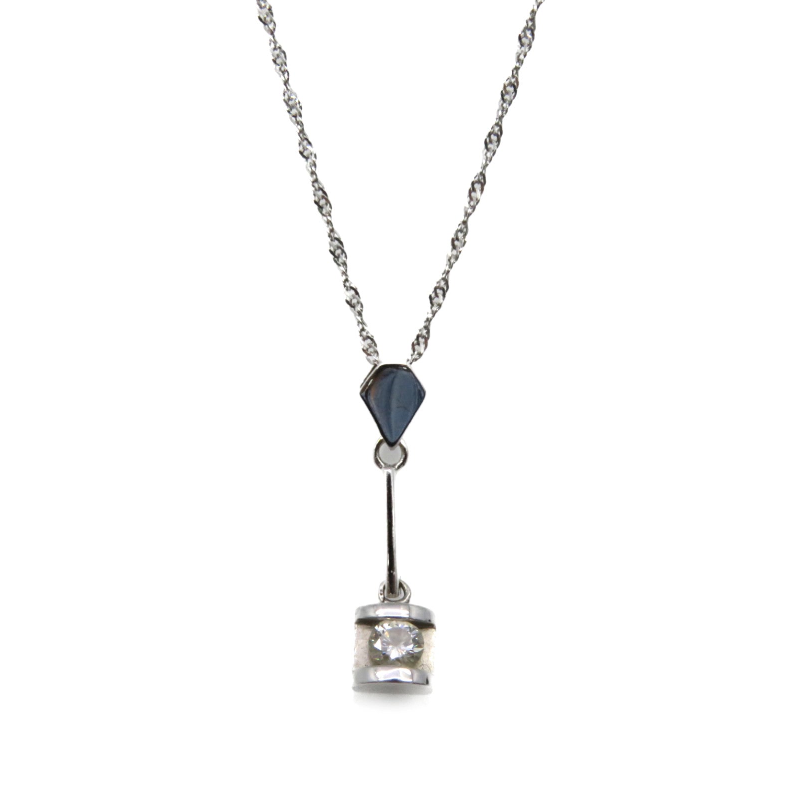 JEWELRY 18K白金/0.13ct钻石Diamond Necklace项链