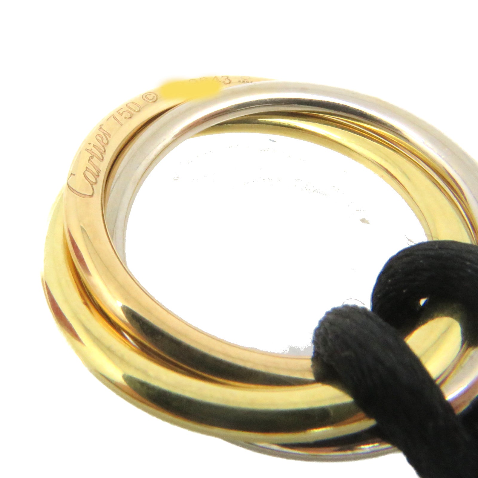 CARTIER 18K黃金/玫瑰金/白金Love Three Ring Necklace項鏈
