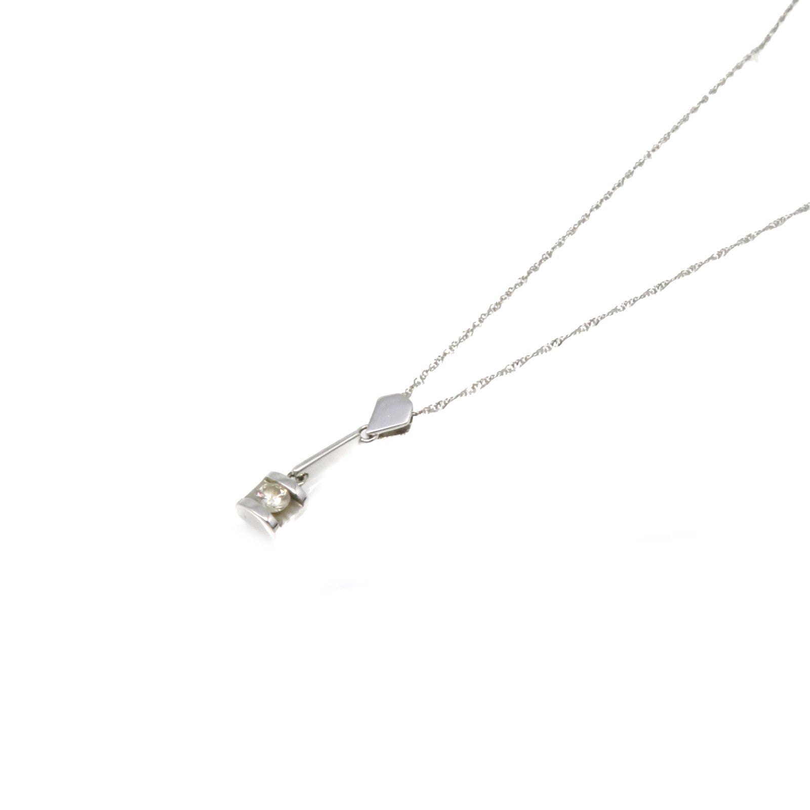 JEWELRY 18K白金/0.13ct钻石Diamond Necklace项链