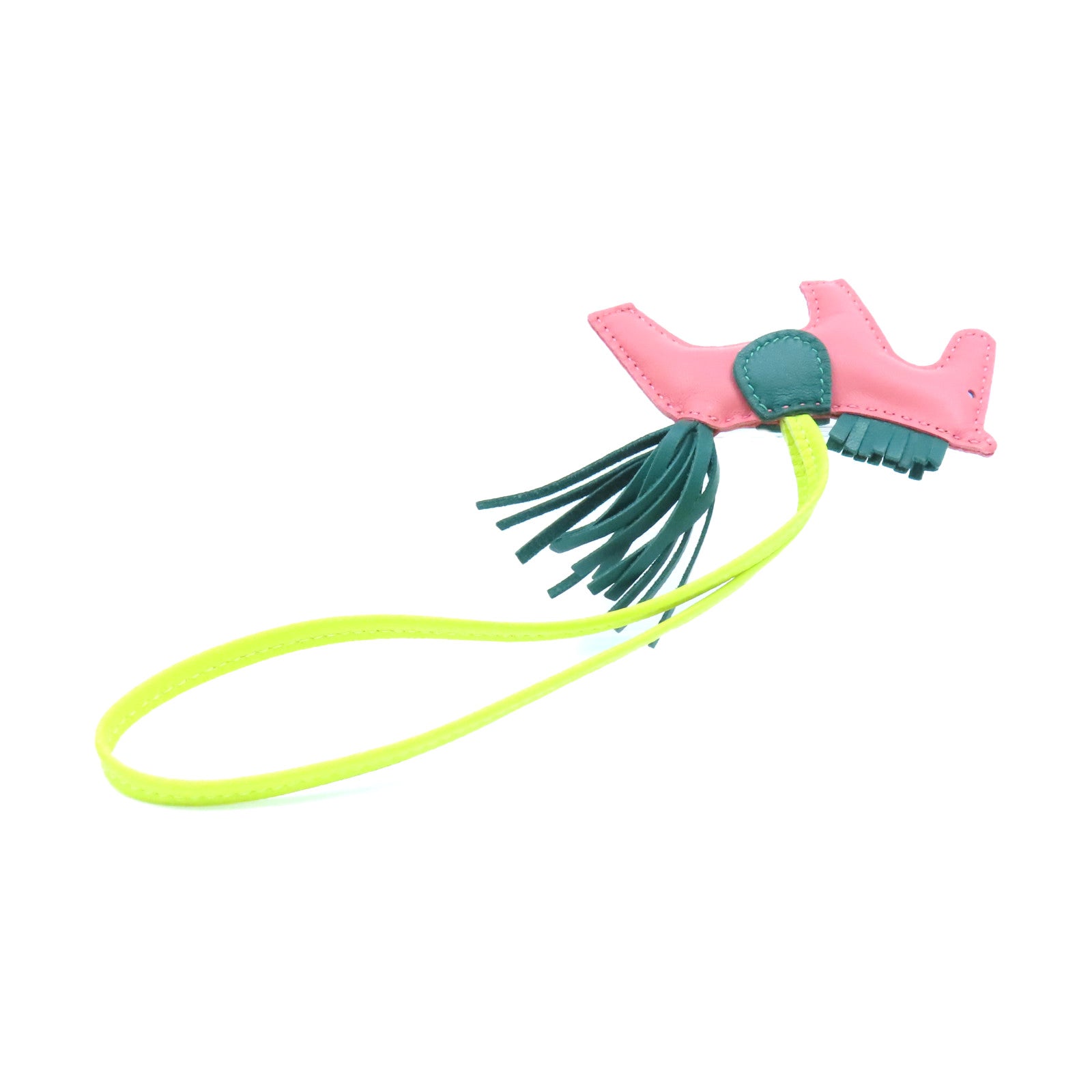 HERMES Swift皮革Rodeo PM Charm挂饰8W/Lime/Green/粉红色/绿色/黄色
