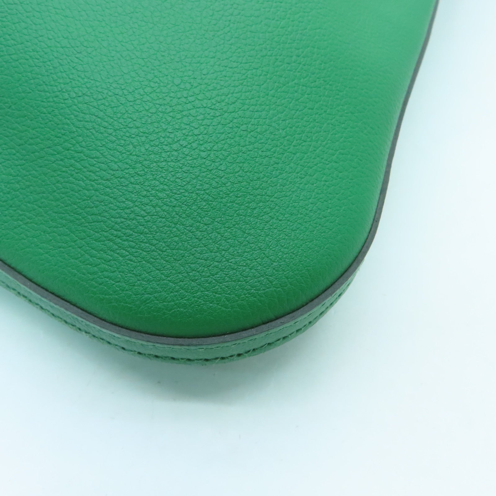 HERMES Evercolor Leather Bridado Backpack Silver Buckle Backpack Green