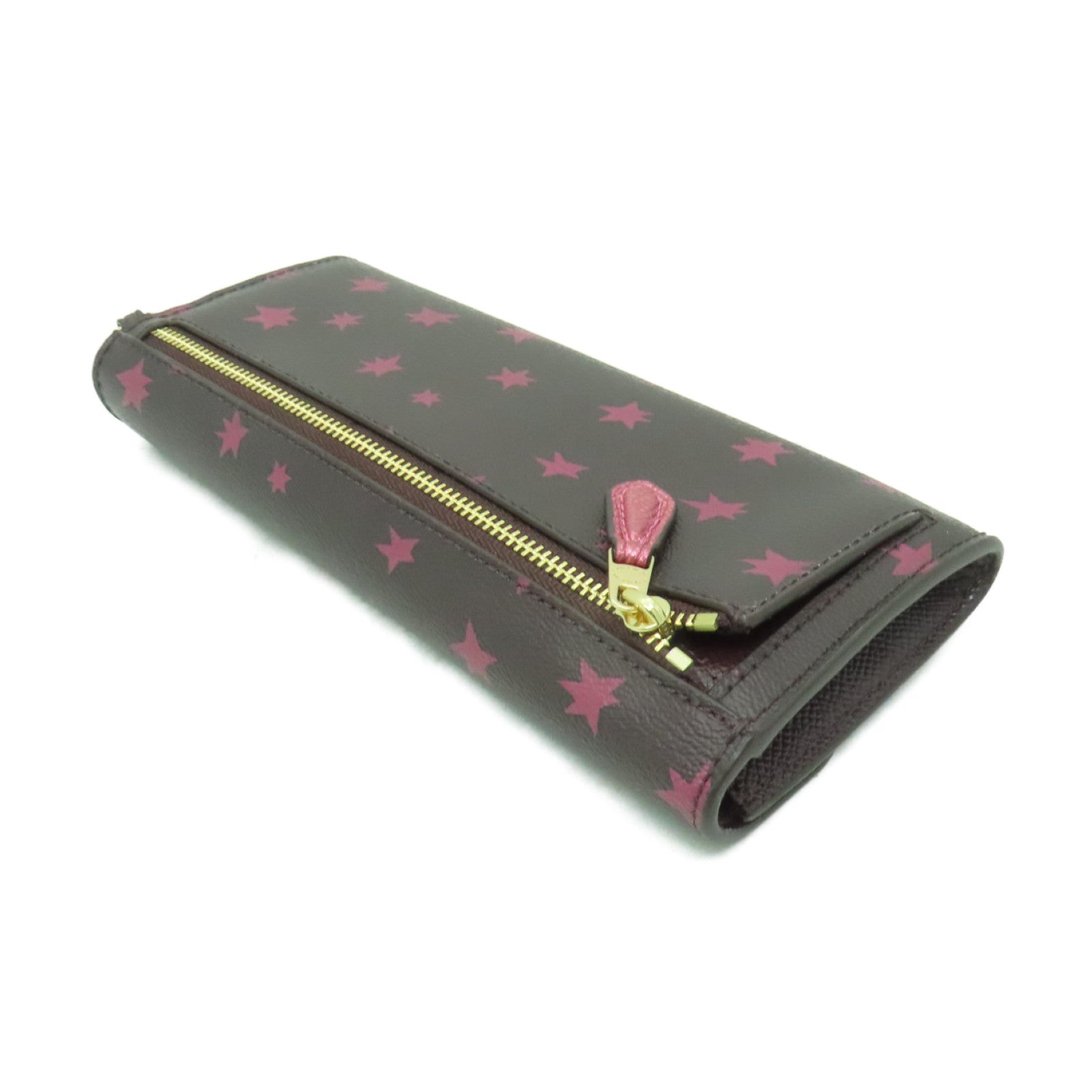 COACH 塗層帆布Long Wallet金扣長錢包紫色