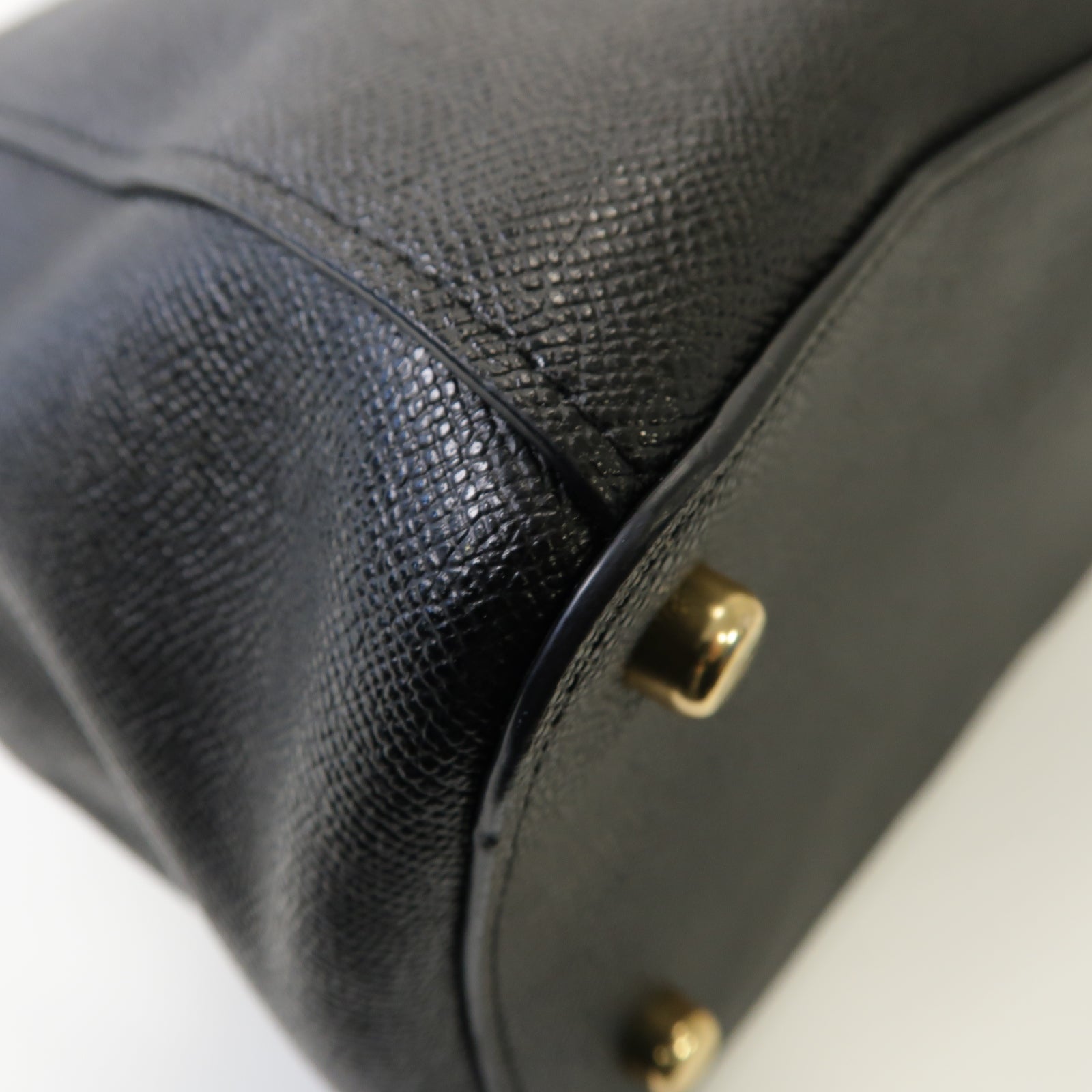 COACH 牛皮皮革Tote Bag金扣手挽袋黒色