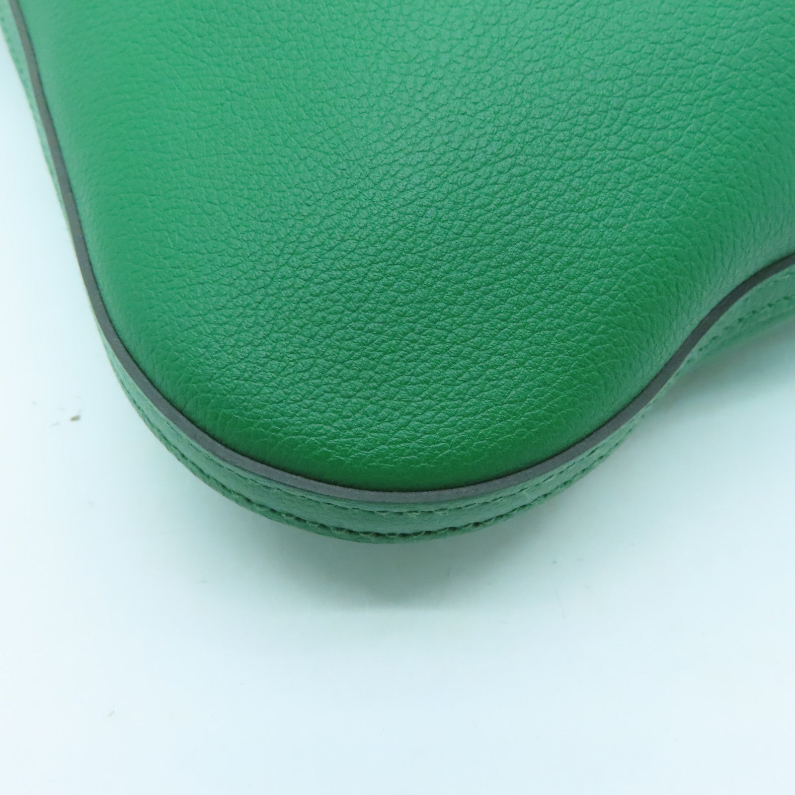 HERMES Evercolor Leather Bridado Backpack Silver Buckle Backpack Green