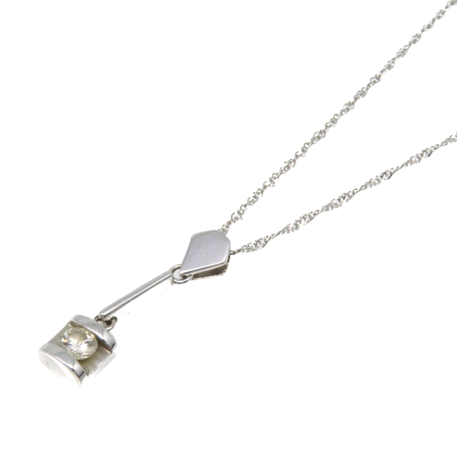 JEWELRY 18K白金/0.13ct钻石Diamond Necklace项链