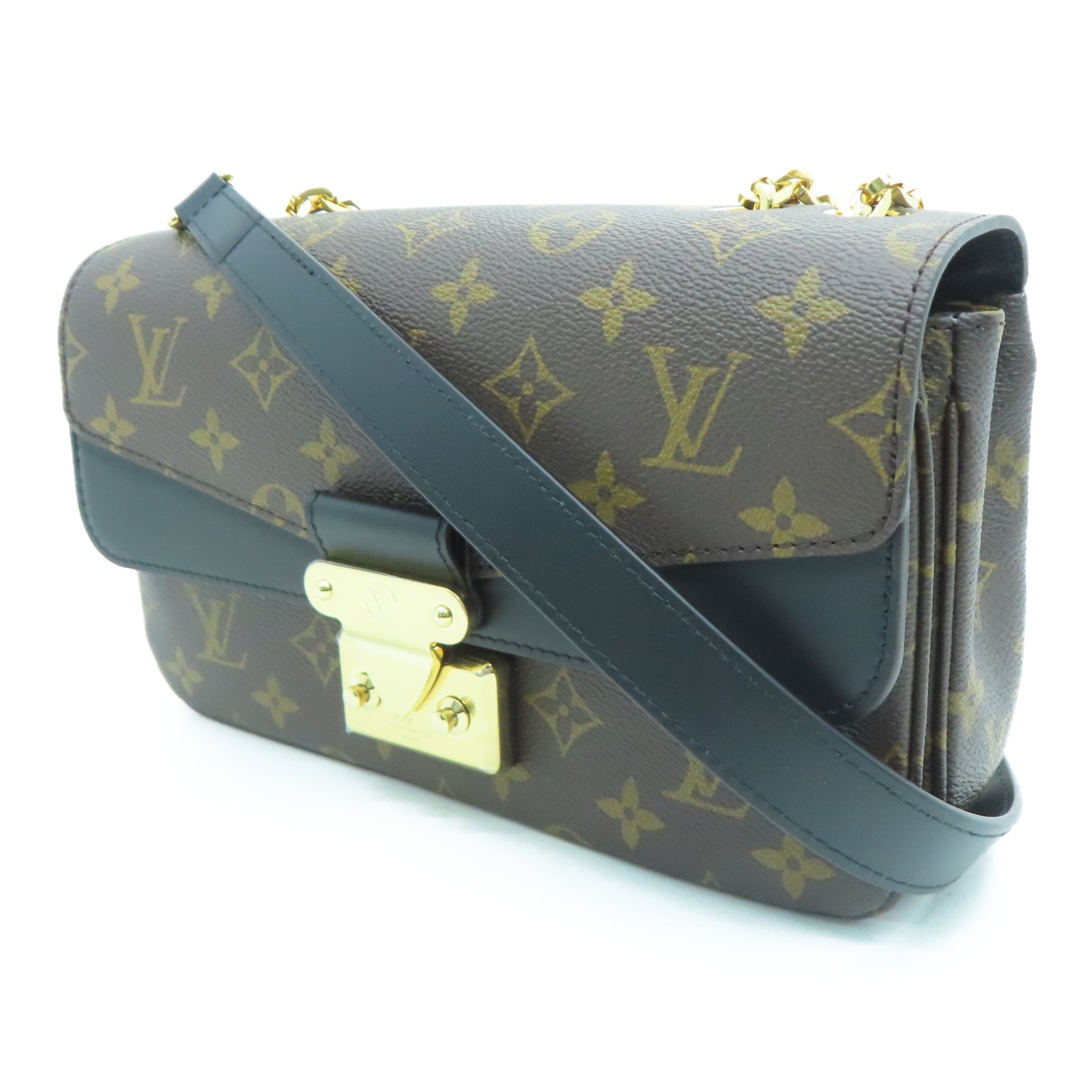 LOUIS VUITTON Monogram Marceau金扣肩背袋棕色