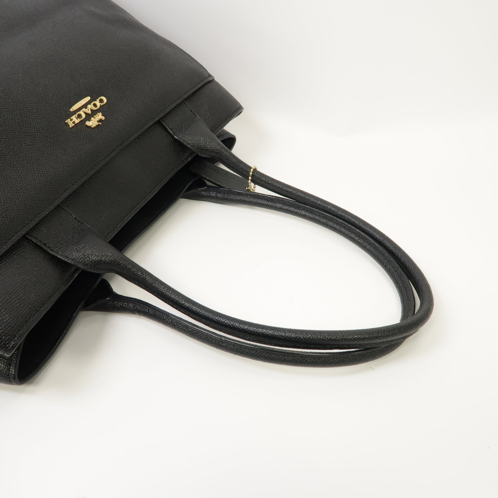 COACH 牛皮皮革Tote Bag金扣手挽袋黒色