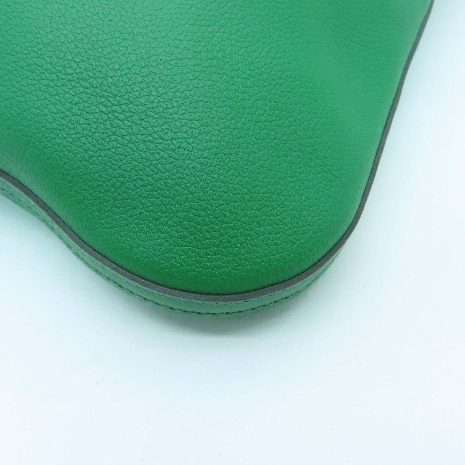 HERMES Evercolor Leather Bridado Backpack Silver Buckle Backpack Green