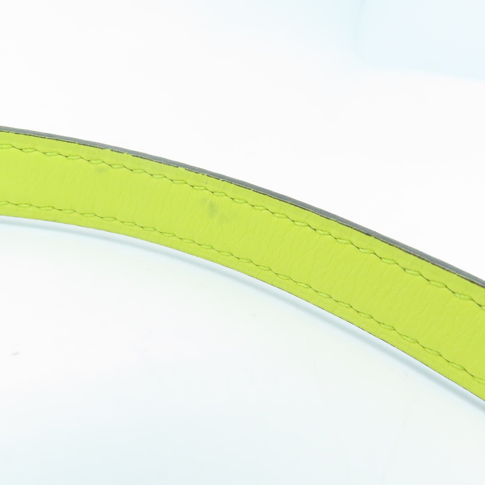 HERMES [Sharp Discount] Epsom Leather 85cm Silver Buckle Belt Silver Buckle Brown Yellow