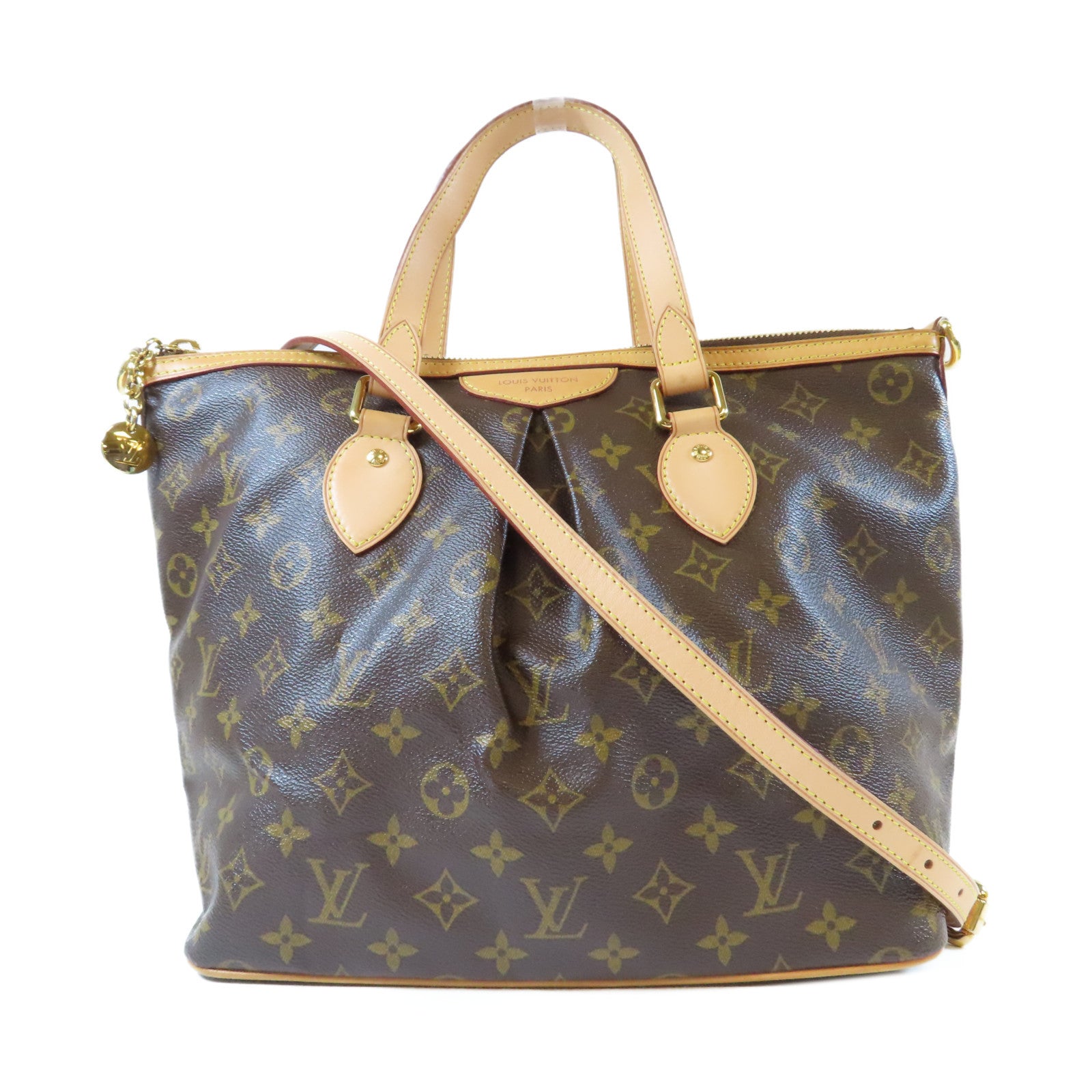 LOUIS VUITTON Monogram Palermo PM金扣手挽肩背兩用袋啡色