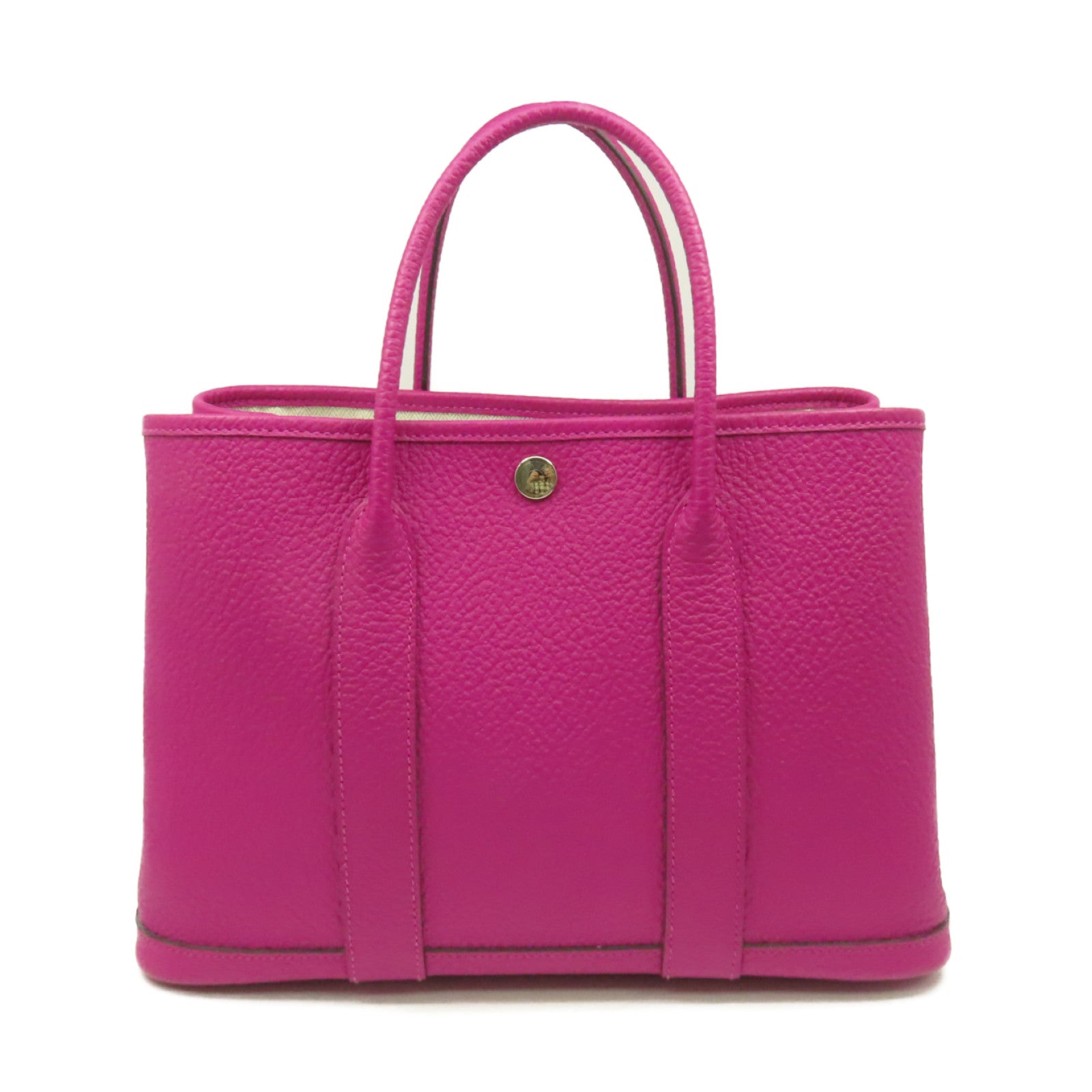 HERMES Country皮革Garden Party TPM Medium Tote Bag銀扣手挽袋L3 Rose Purple/玫瑰紫色