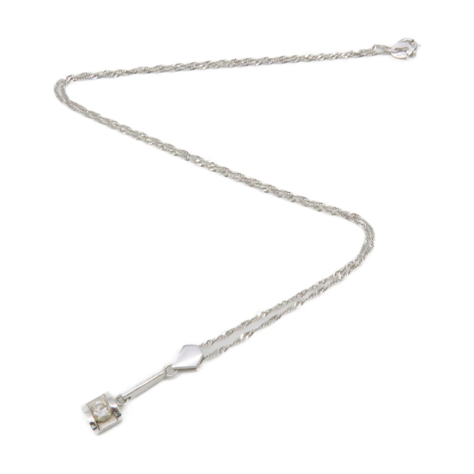 JEWELRY 18K白金/0.13ct钻石Diamond Necklace项链