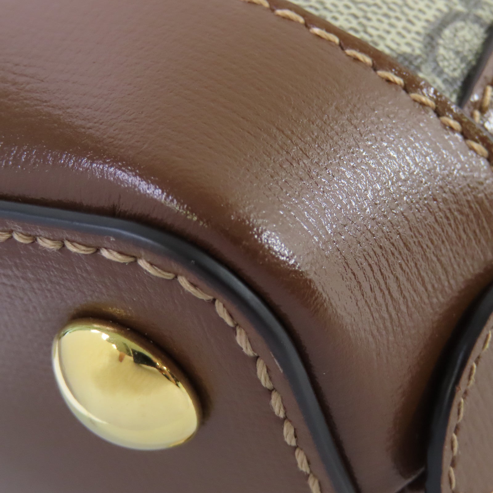 GUCCI 塗層帆布Horsebit 1955 Mini Top Handle Bag金扣手挽肩背兩用袋啡色