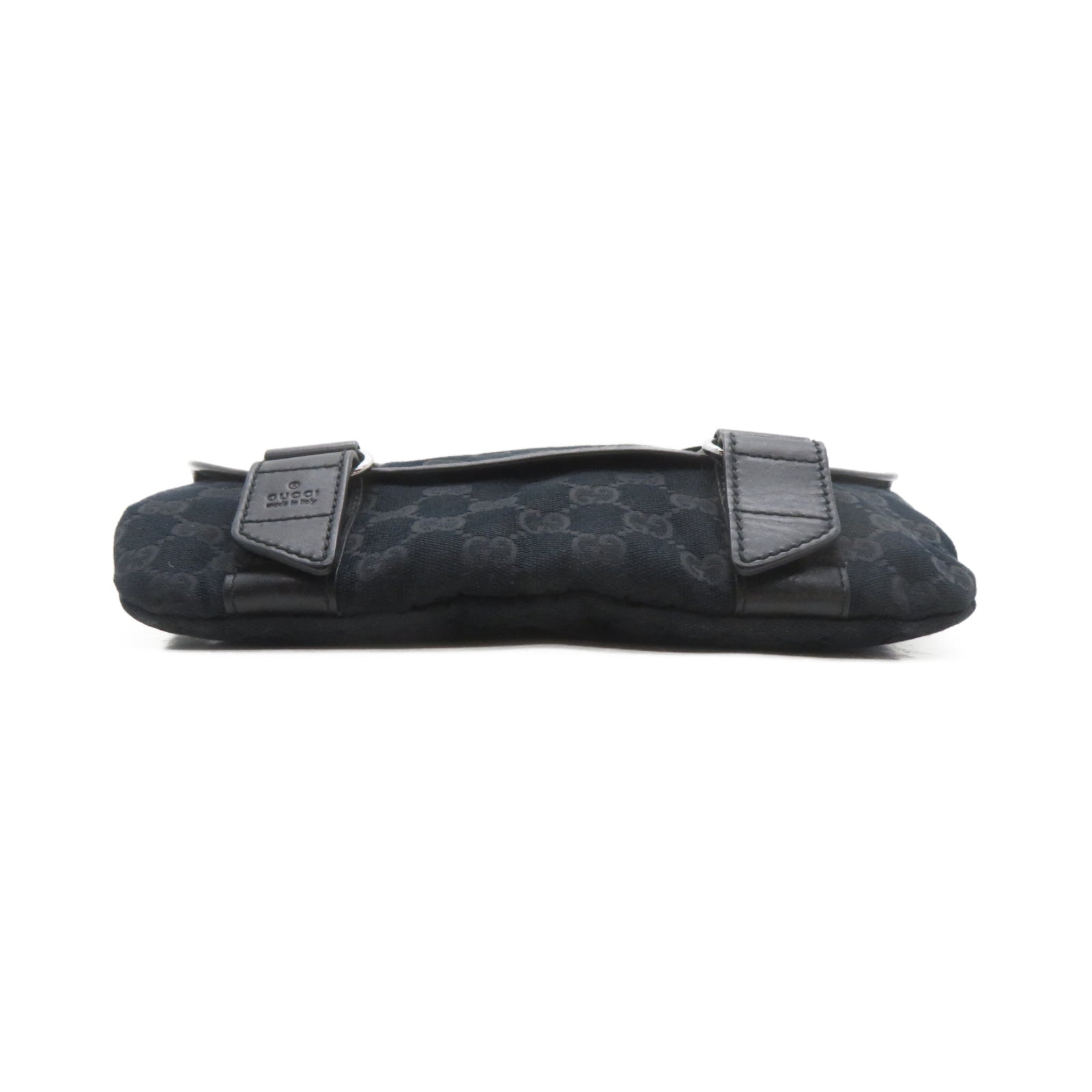 GUCCI 帆布Waist Bag銀扣腰包黑色