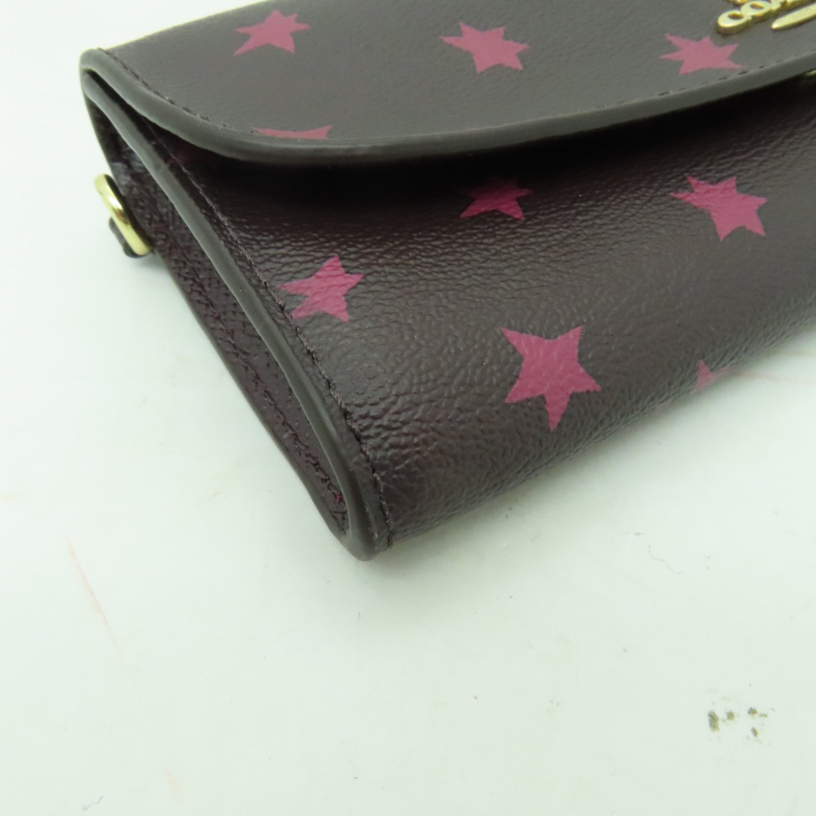 COACH 塗層帆布Long Wallet金扣長錢包紫色