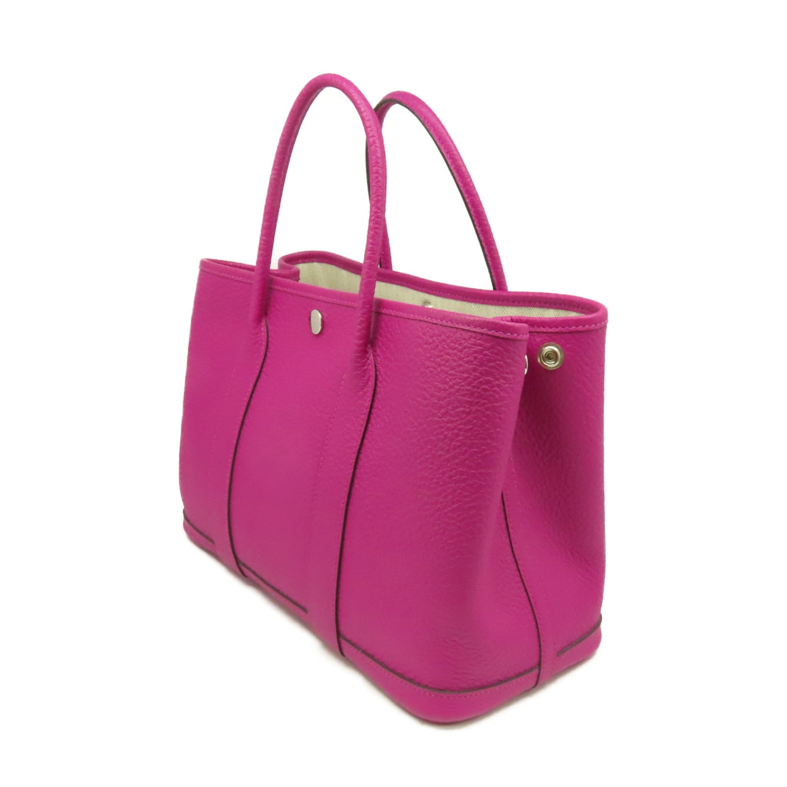 HERMES Country皮革Garden Party TPM Medium Tote Bag銀扣手挽袋L3 Rose Purple/玫瑰紫色