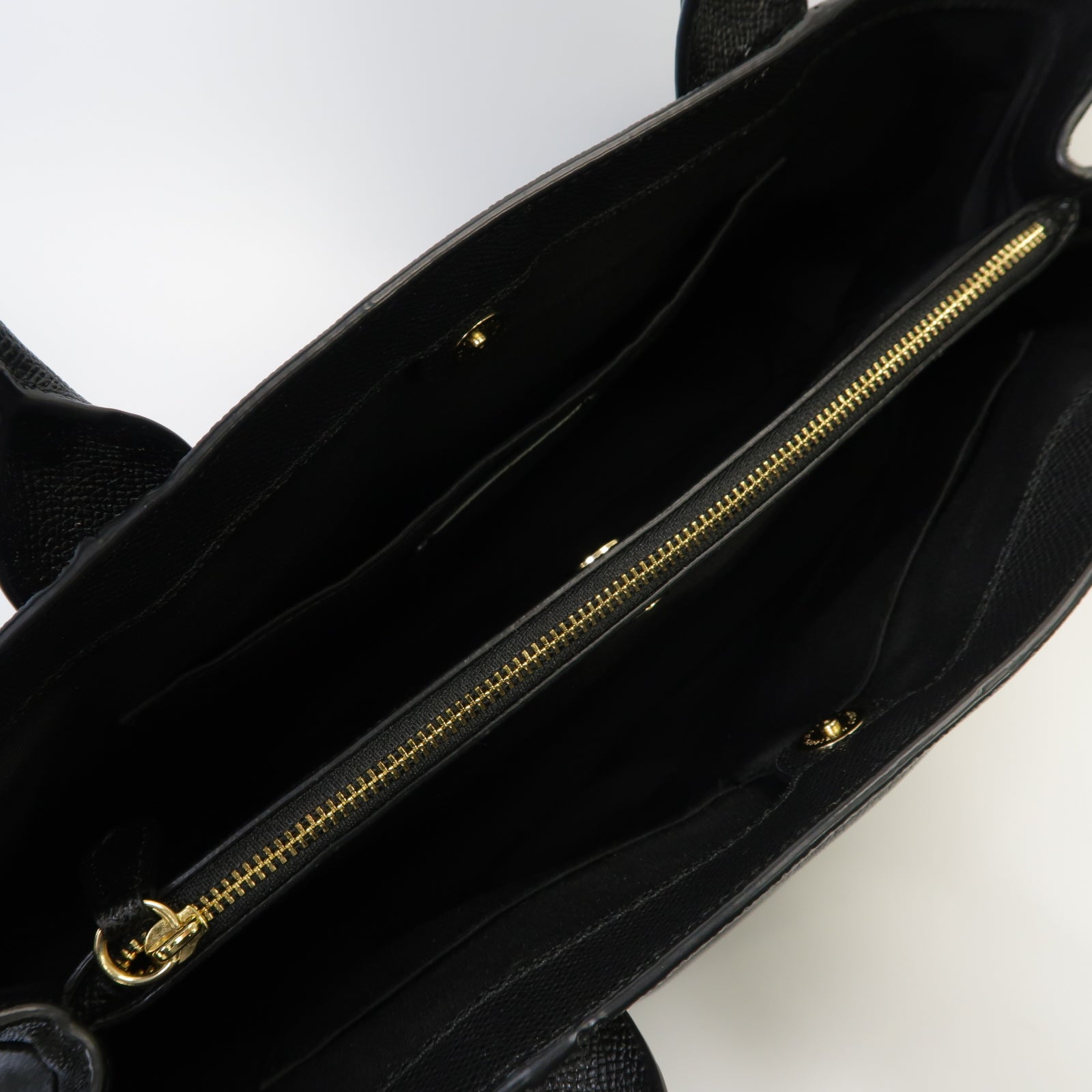 COACH 牛皮皮革Tote Bag金扣手挽袋黒色