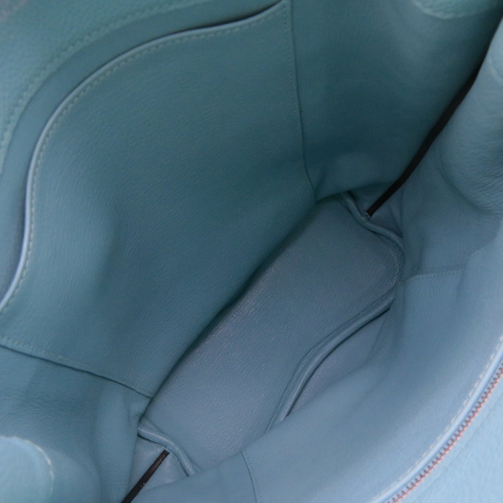 HERMES Clemence皮革So Kelly22 Shoulder Bag銀扣肩背袋3P淺藍色