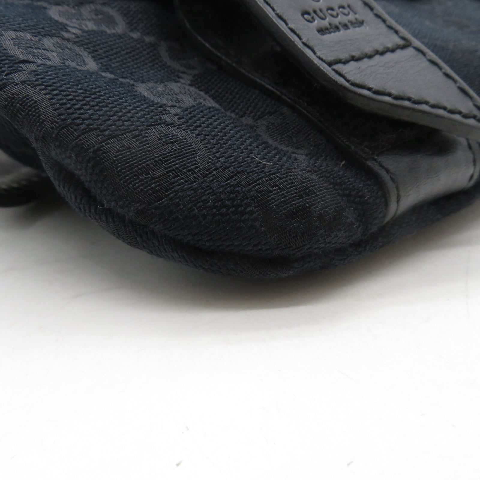 GUCCI 帆布Waist Bag銀扣腰包黑色