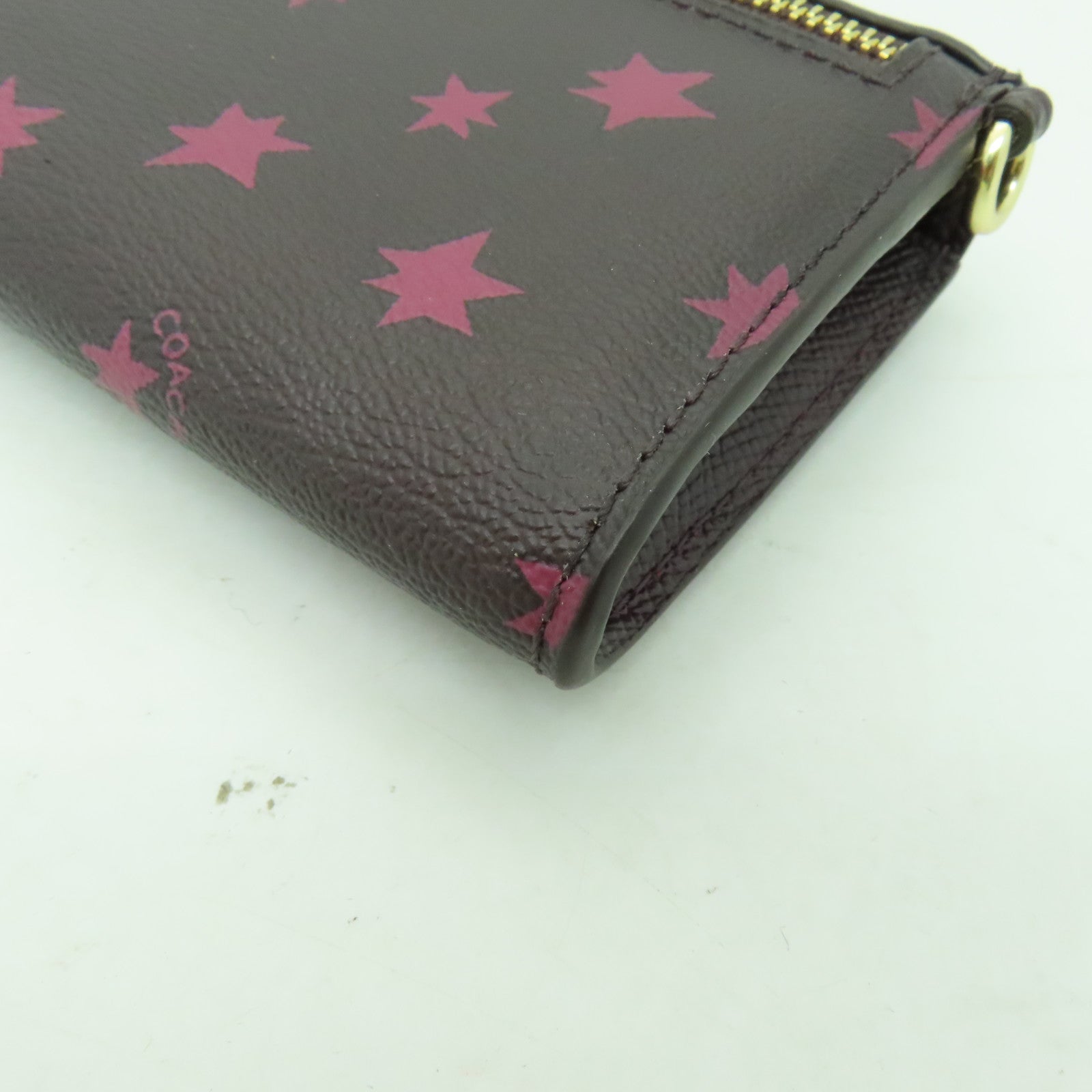 COACH 塗層帆布Long Wallet金扣長錢包紫色