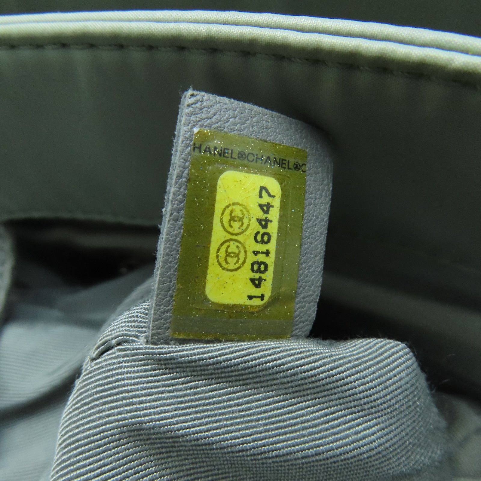 CHANEL 菱格尼龍Chain Shoulder Bag銀扣鏈帶肩背袋綠色