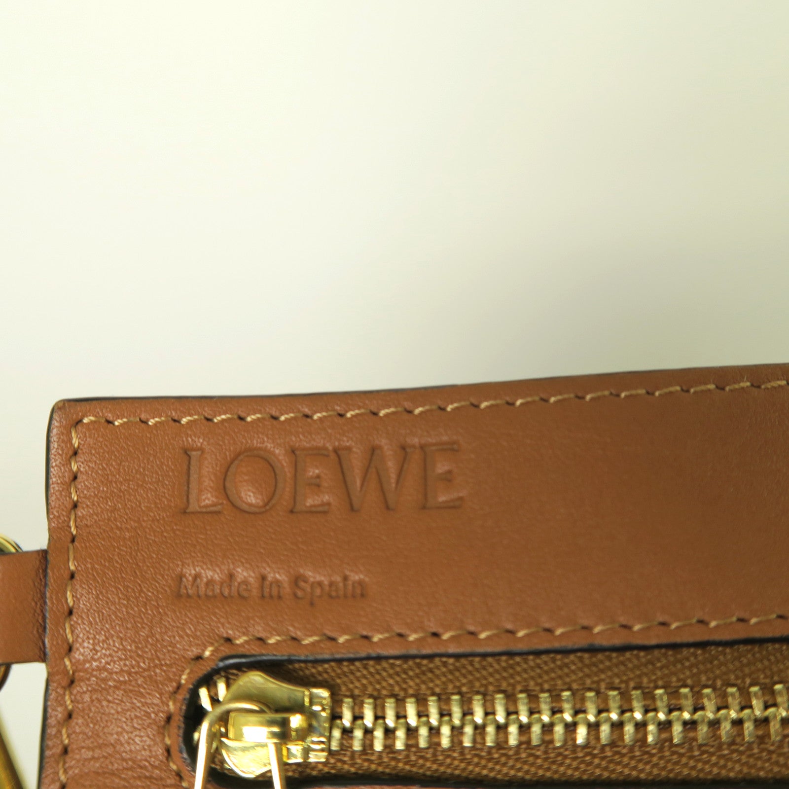 LOEWE 牛仔布Hammock Small金扣手挽肩背兩用袋藍色/啡色