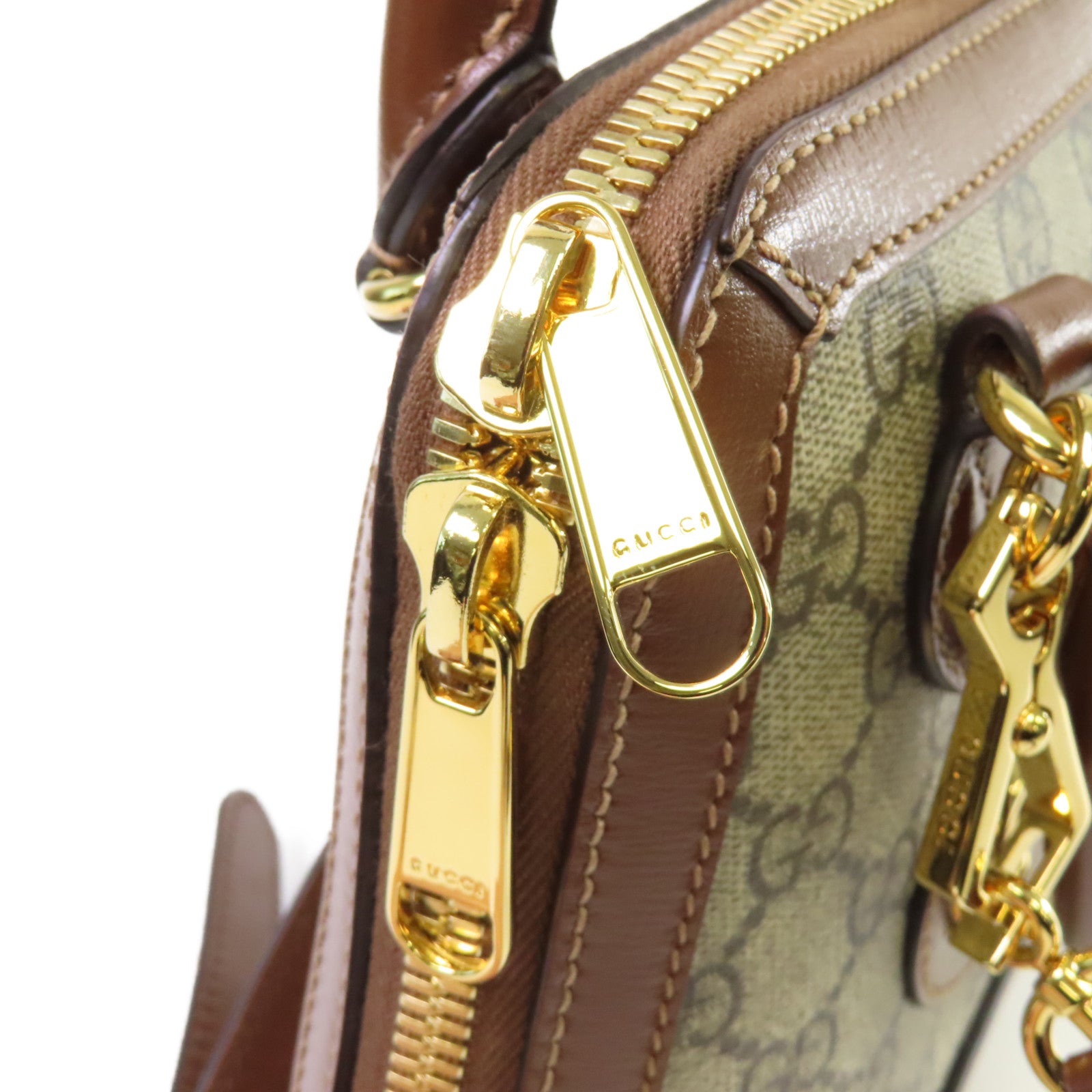 GUCCI 塗層帆布Horsebit 1955 Mini Top Handle Bag金扣手挽肩背兩用袋啡色