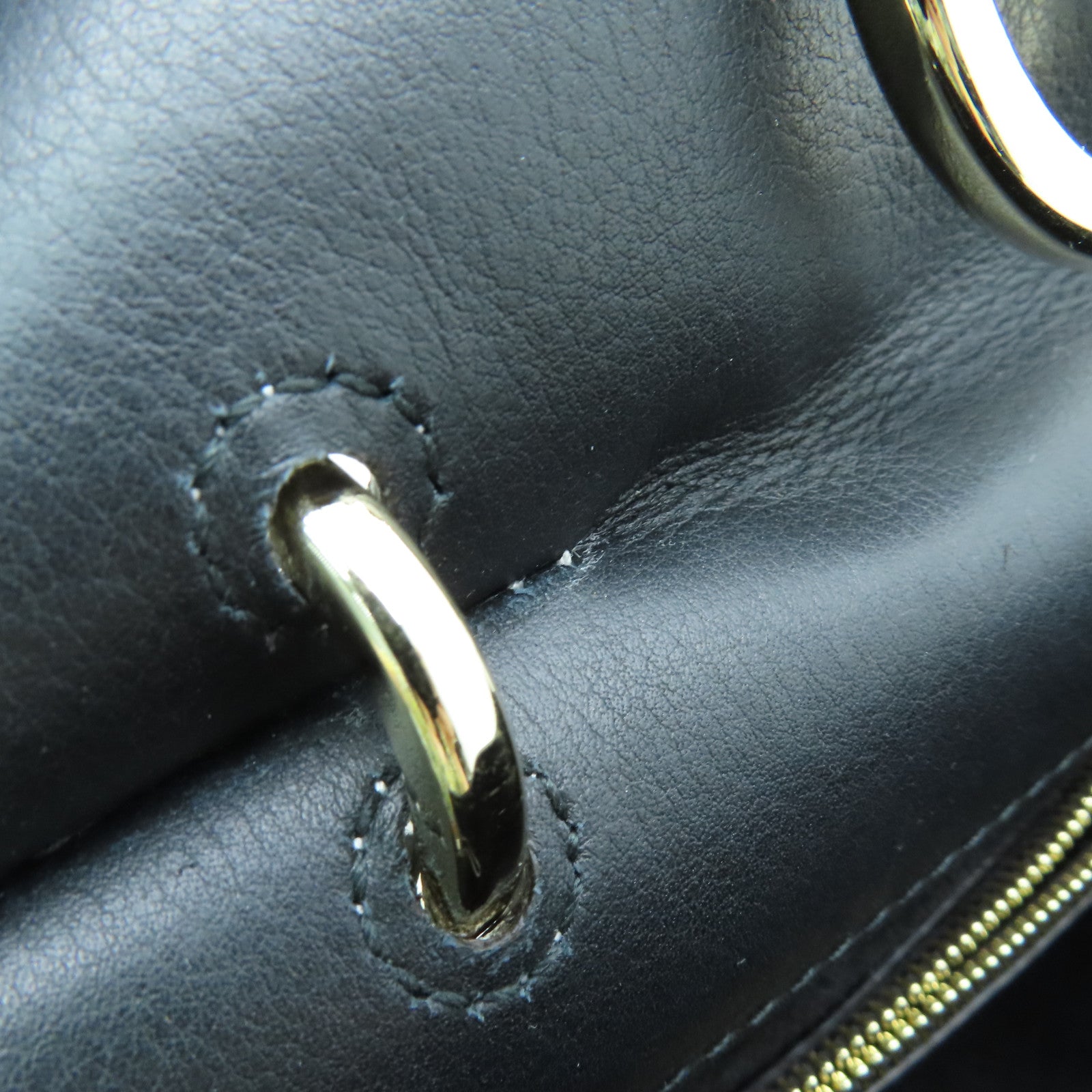 Salvatore Ferragamo Cowhide Leather 2 Way Shoulder Gold Buckle Handle Shoulder Bag Brown/White
