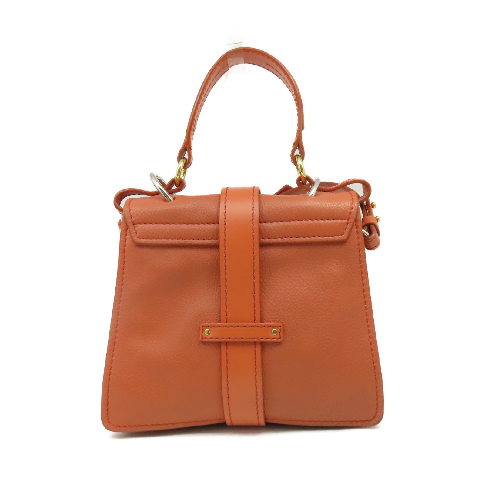 Chloe 牛皮皮革2Way Shoulder Bag手挽肩背兩用袋橙啡色