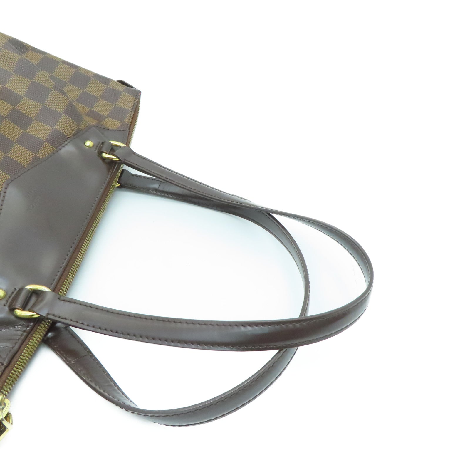 LOUIS VUITTON Damier Westminster GM gold buckle shoulder bag brown