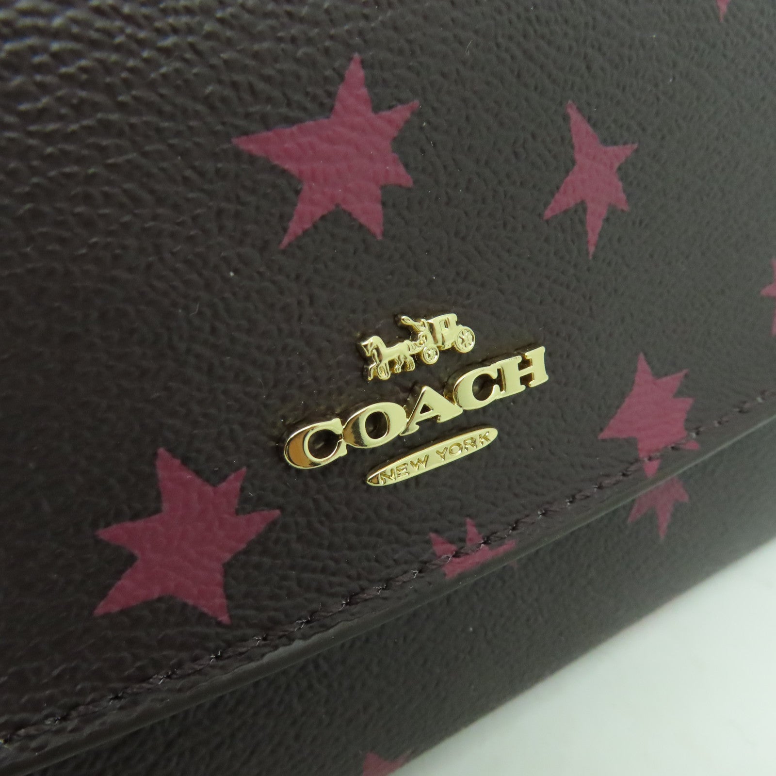 COACH 塗層帆布Long Wallet金扣長錢包紫色