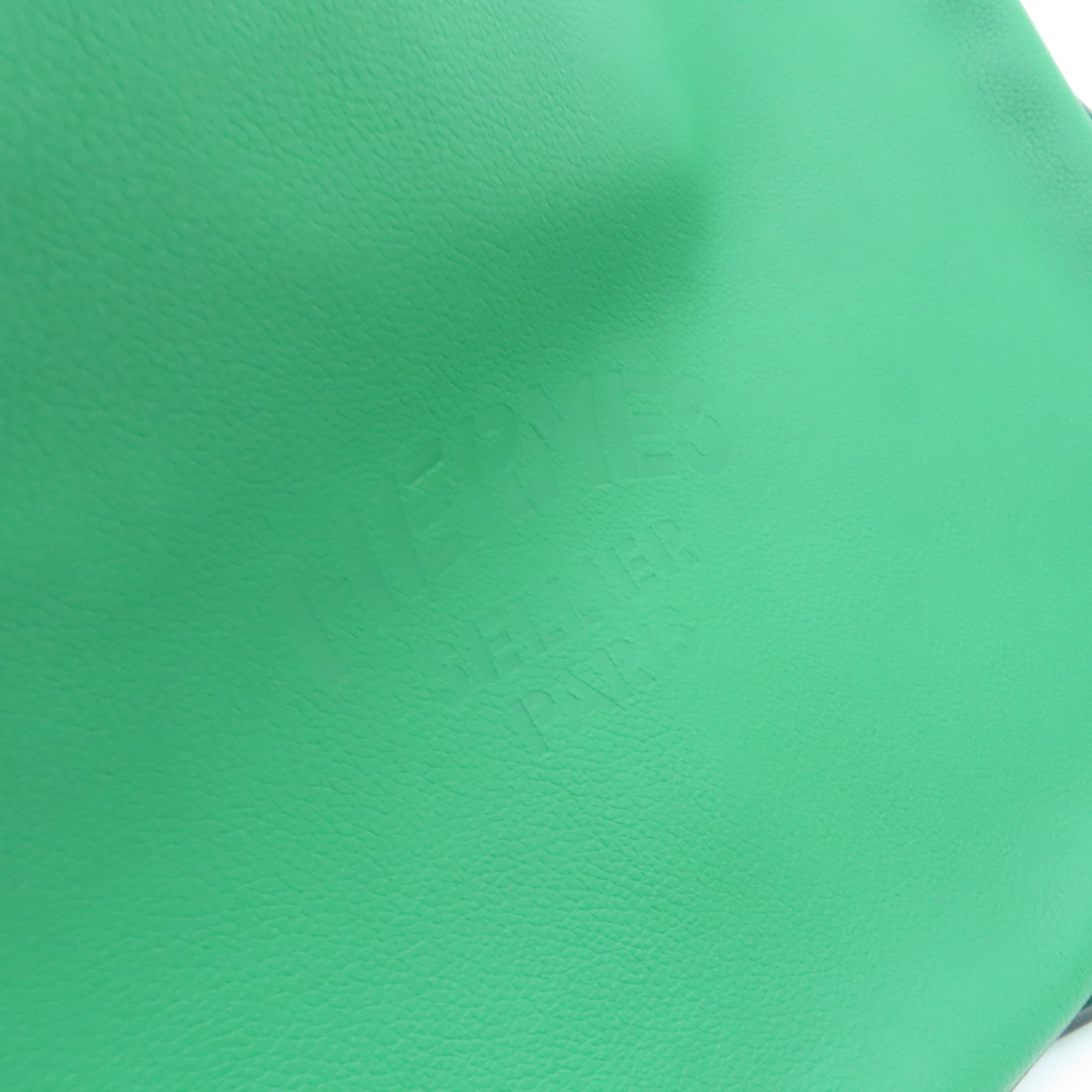 HERMES Evercolor Leather Bridado Backpack Silver Buckle Backpack Green