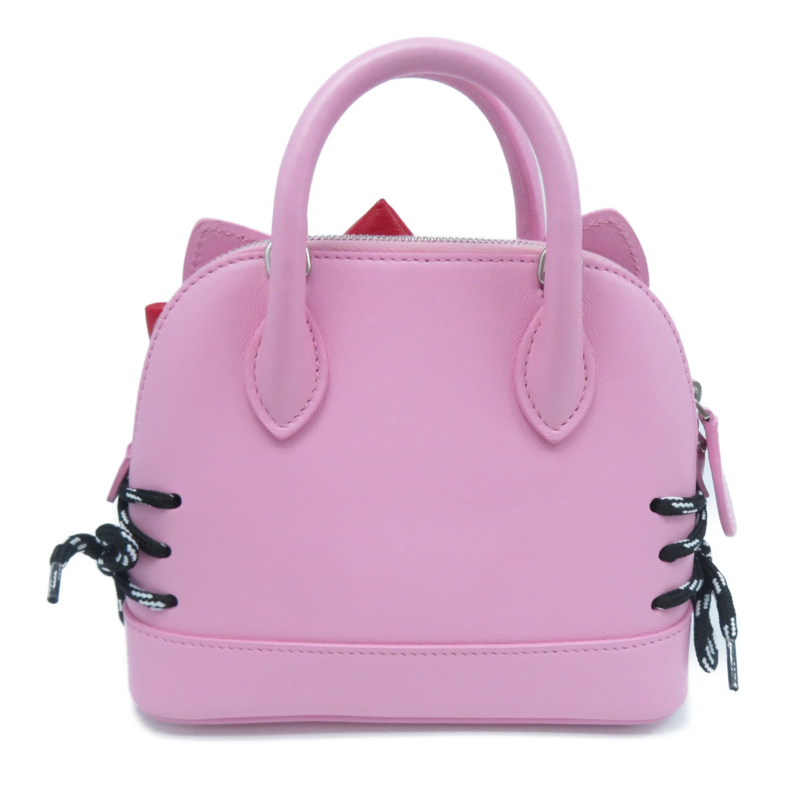 BALENCIAGA 牛皮皮革Kitty Ville Mini Bag銀扣手挽肩背兩用袋粉紅色/紅色