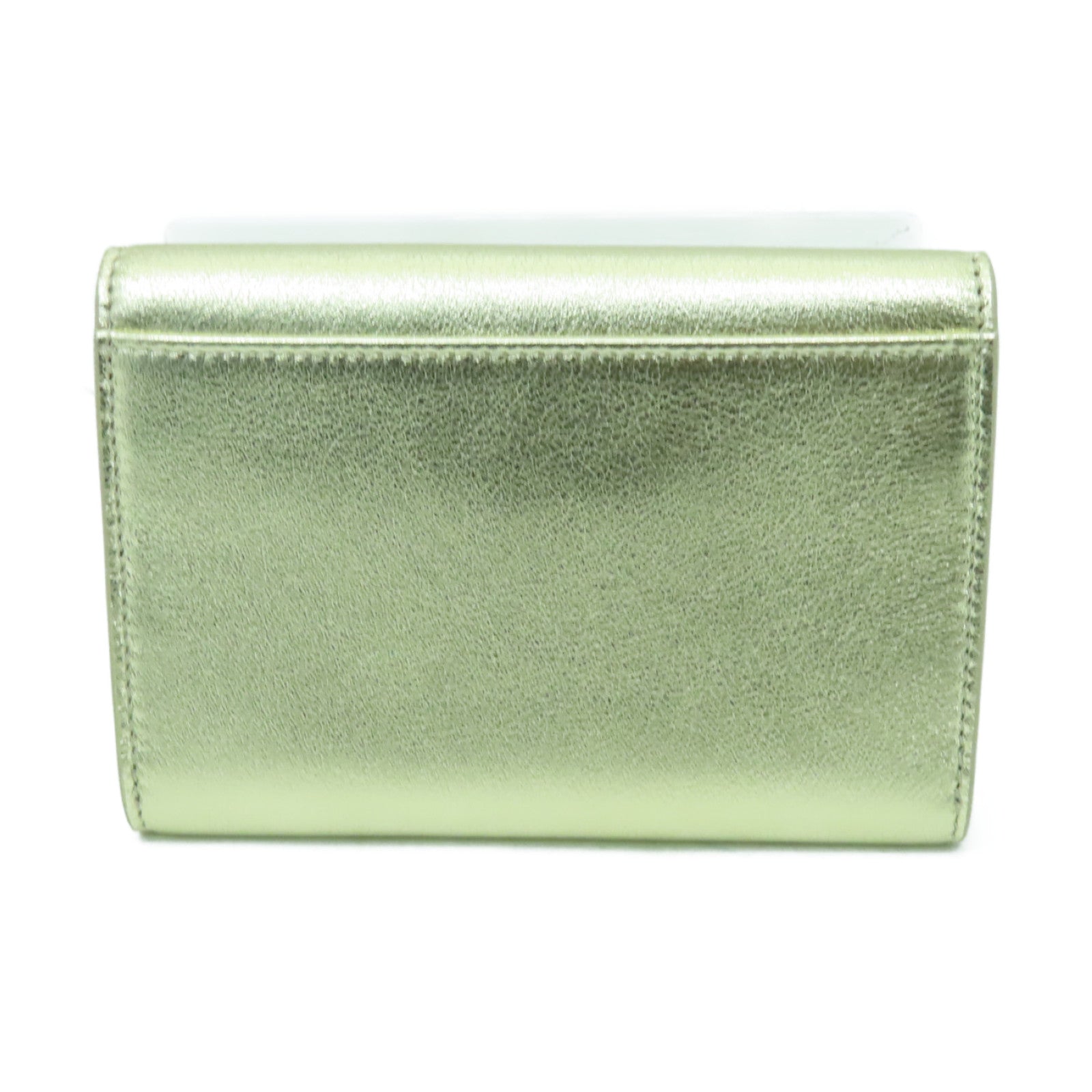 SAINT LAURENT 牛皮皮革Wallet金扣錢包金色