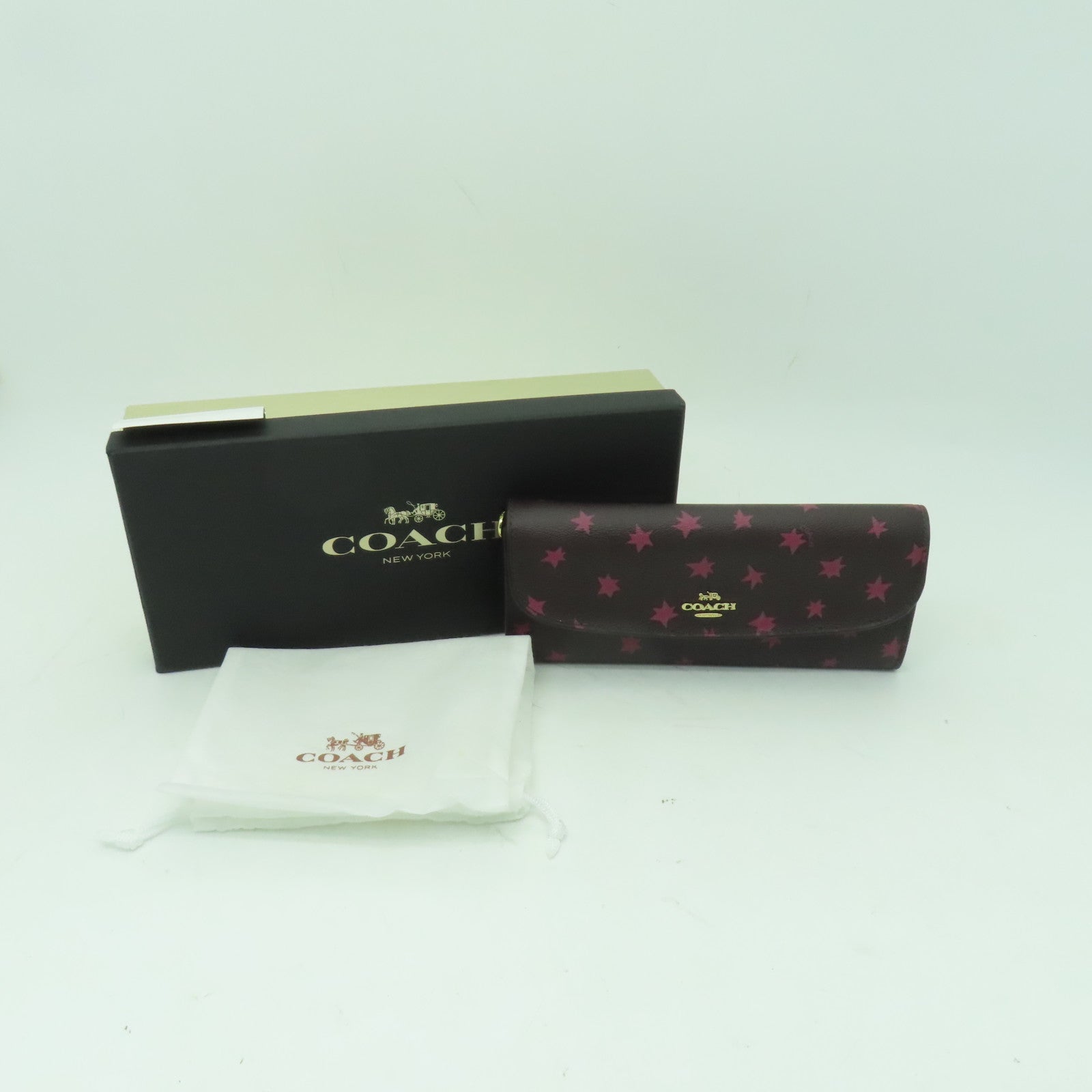 COACH 塗層帆布Long Wallet金扣長錢包紫色