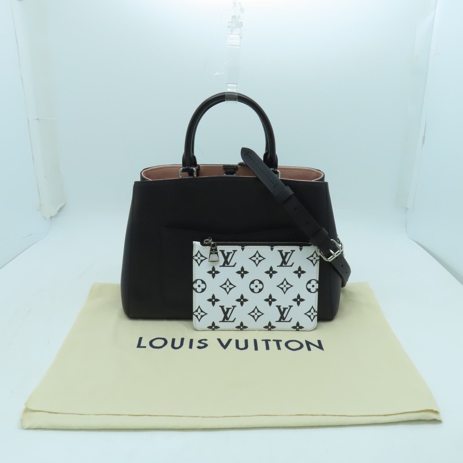LOUIS VUITTON Epi Marelle MM銀扣肩背袋黑色