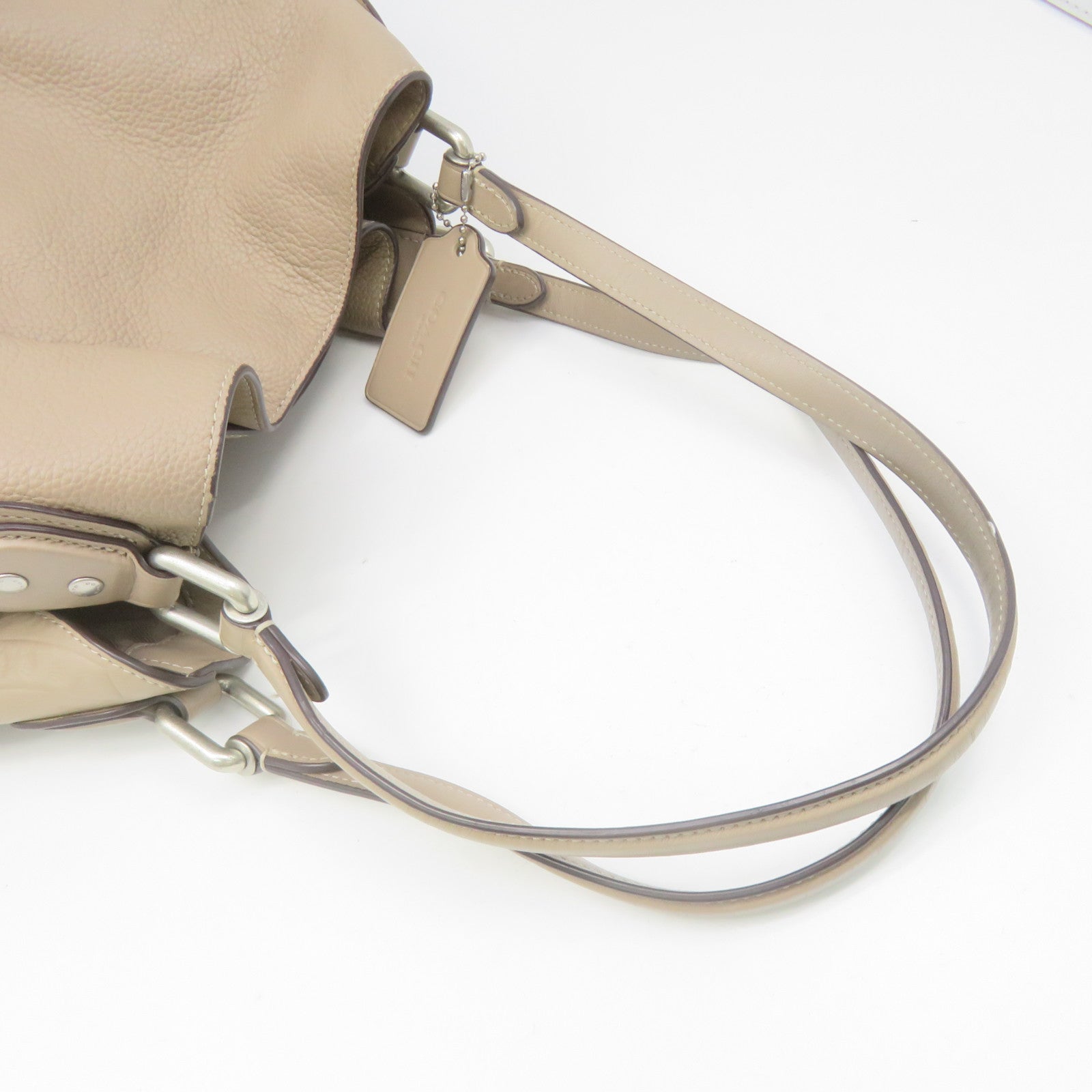 COACH 牛皮皮革Shoulder Bag肩背袋灰色