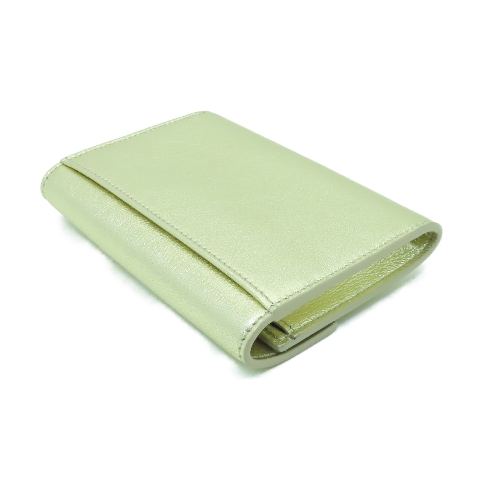 SAINT LAURENT 牛皮皮革Wallet金扣錢包金色