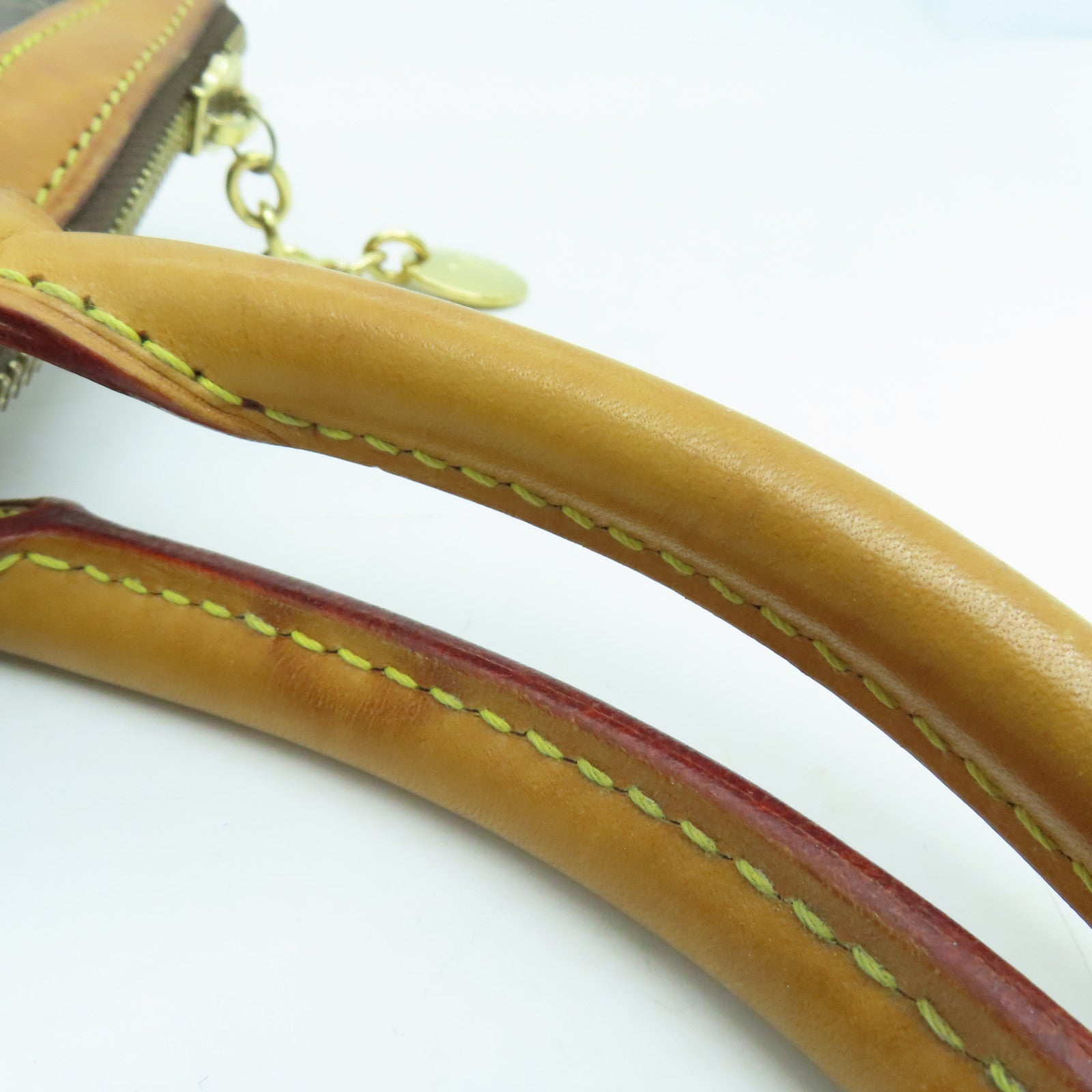 LOUIS VUITTON Monogram Tivoli PM Handle Bag Gold Buckle Brown