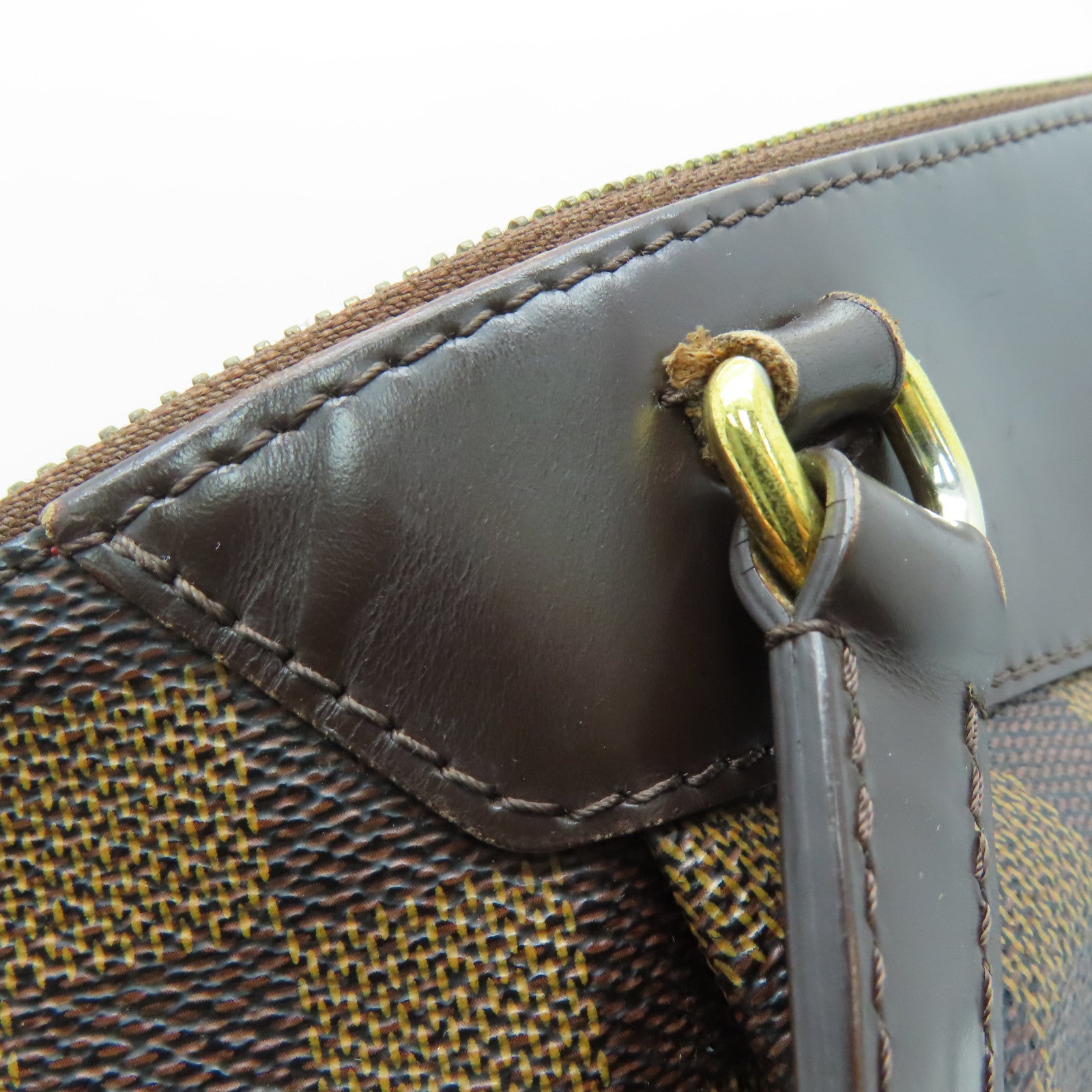 LOUIS VUITTON Damier Westminster GM gold buckle shoulder bag brown