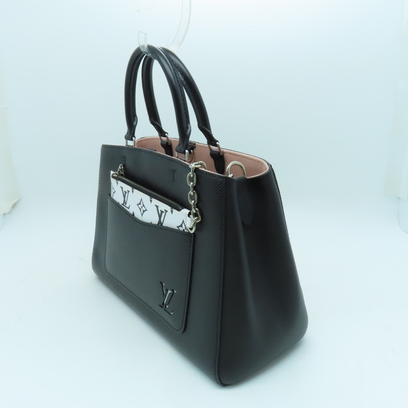 LOUIS VUITTON Epi Marelle MM銀扣肩背袋黑色