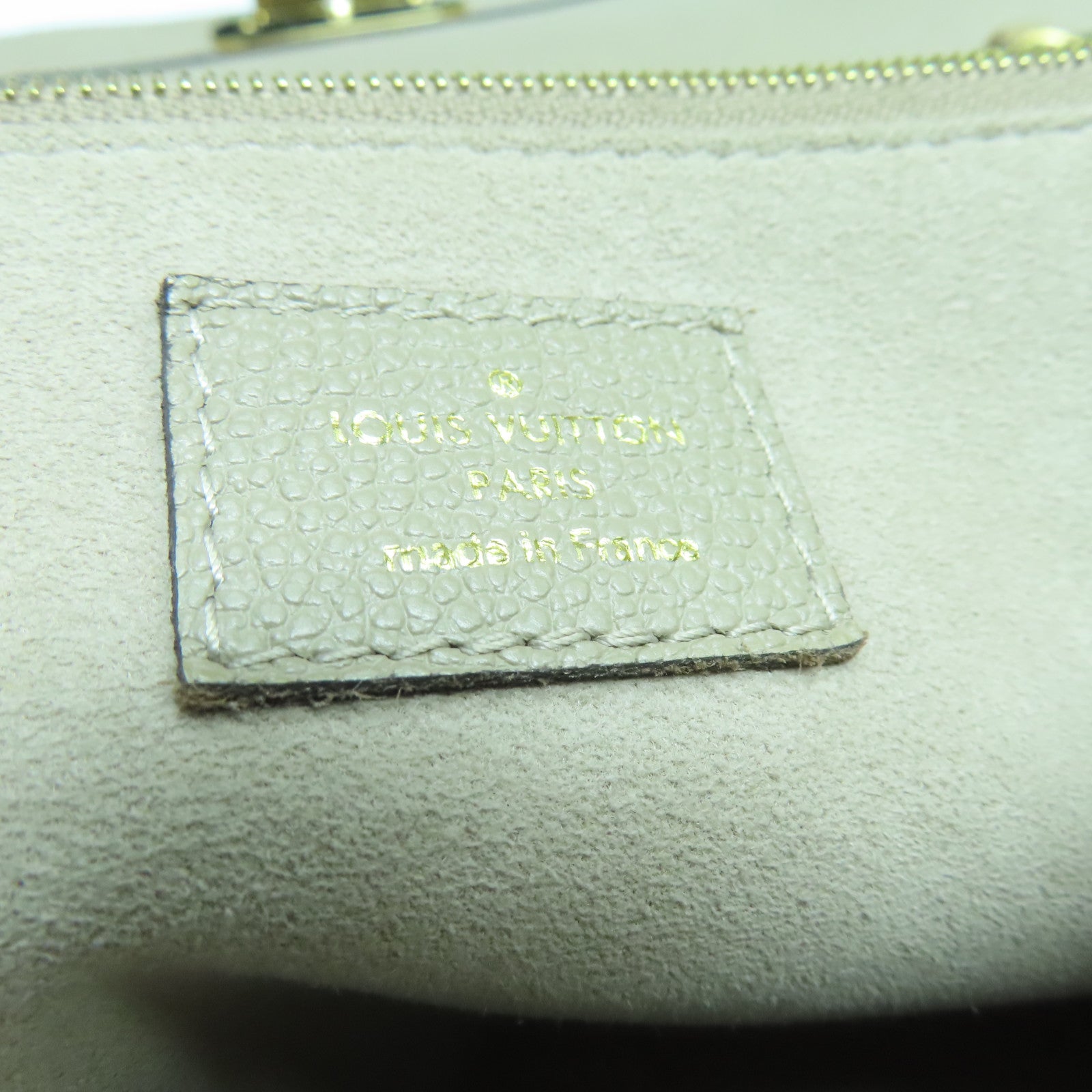 LOUIS VUITTON Monogram Empreinte Vavin PM金扣肩背袋米色
