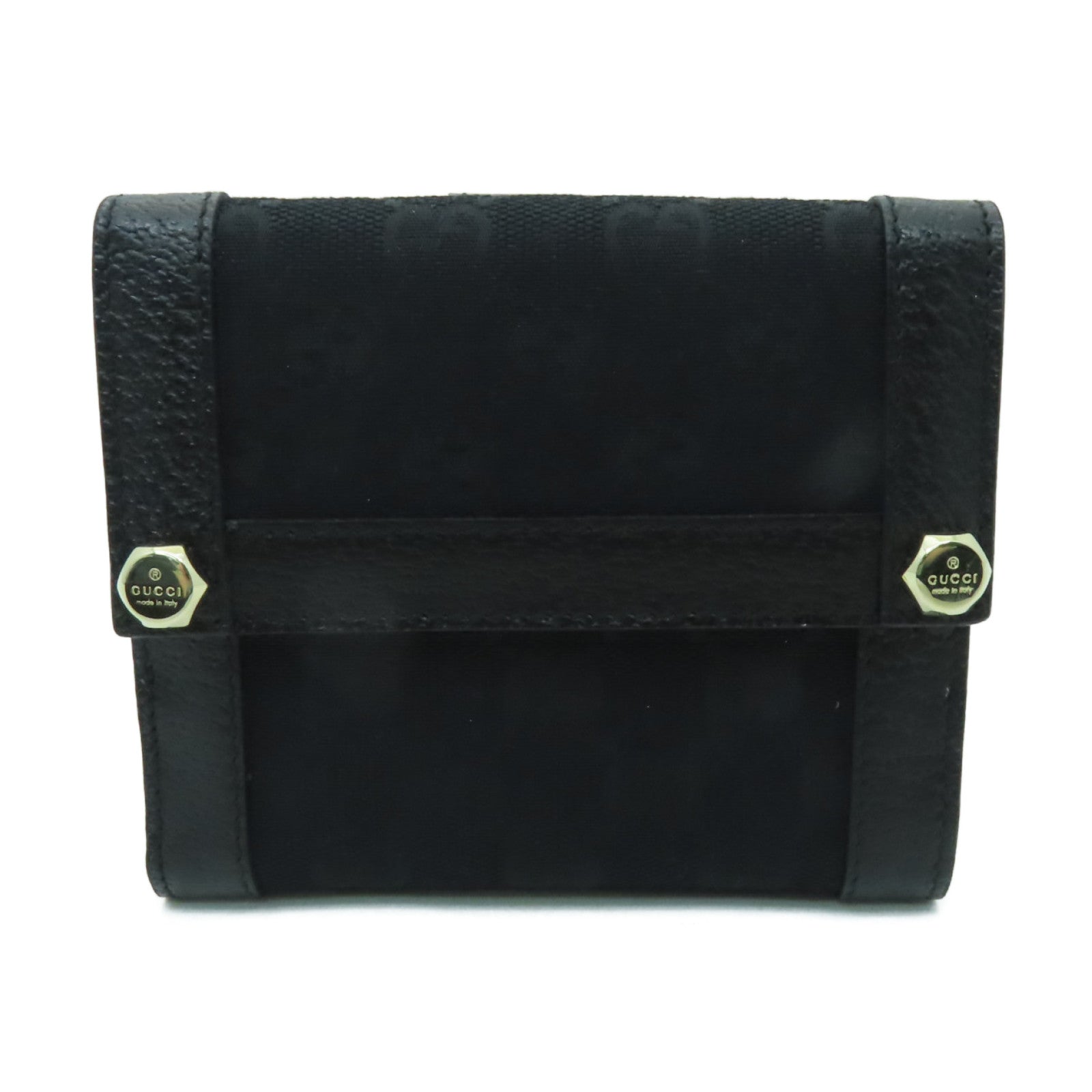 GUCCI 帆布Wallet金扣錢包黑色