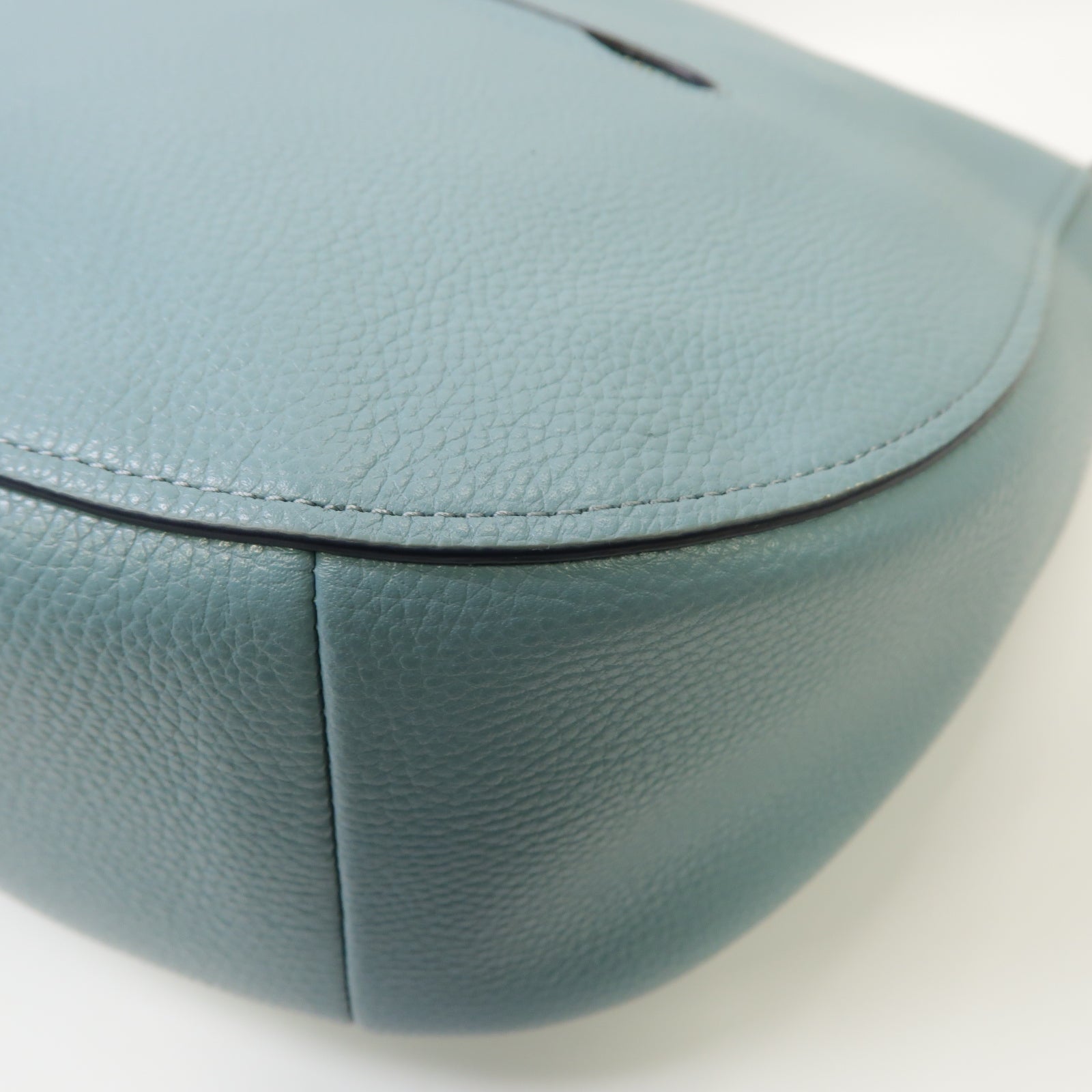 COACH 牛皮皮革2way Shoulder Bag銀扣手挽肩背兩用袋淺藍色